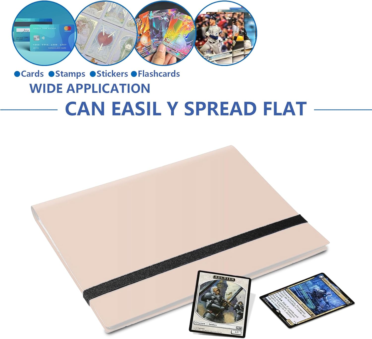 Trading Card Binder 9 Pocket, Premium Card Book for 360 Cards,Sturdy Card Album for Collectible Cards,Side-Loading Card Collection Folder for TCG, MTG,Other Game Cards, Sport Cards,(Pink-1)