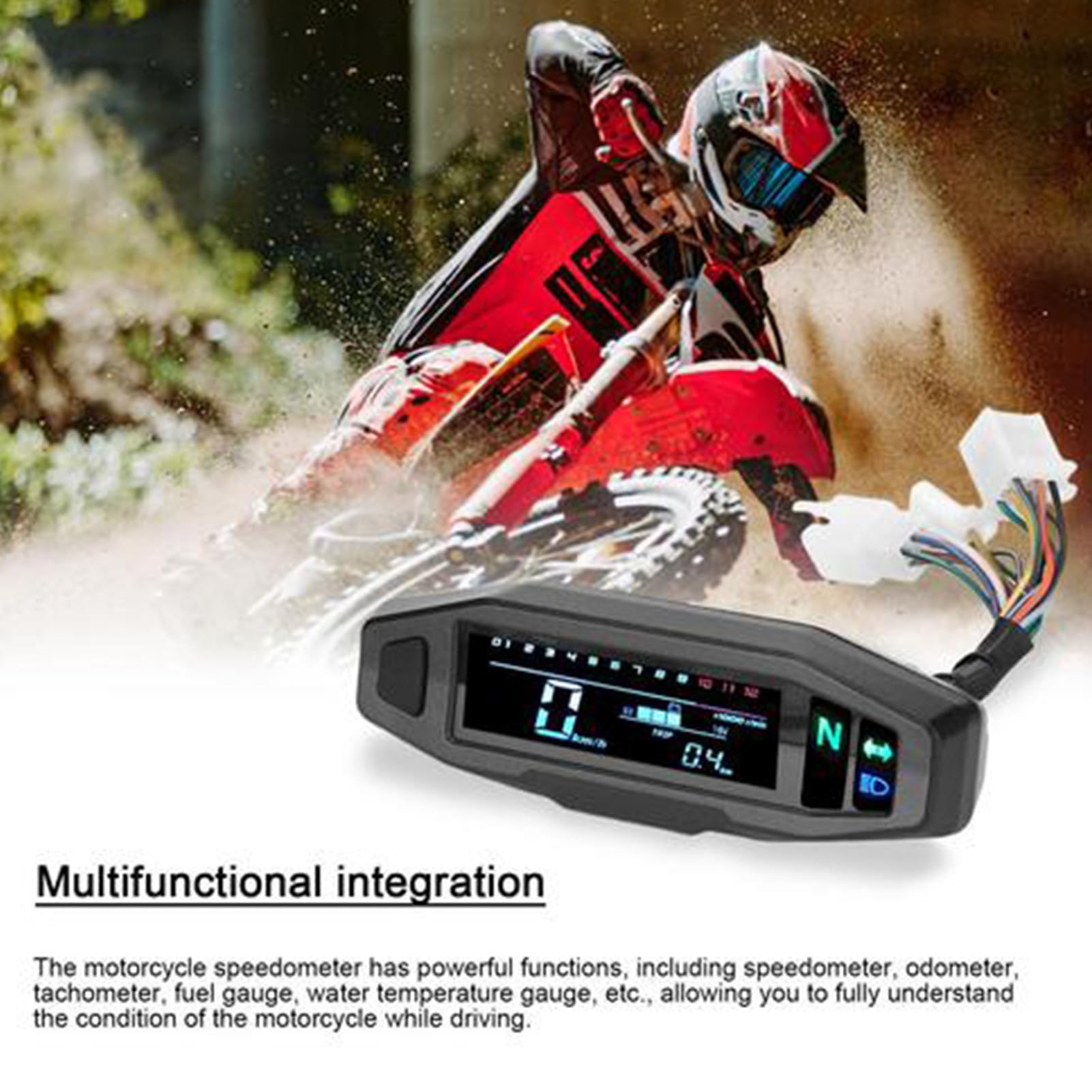 Compteur de vitesse numérique pour moto - écran LCD, compteur de tours | électronique | outil multifonction compact, indicateur de marche résistant avec design moderne pour une utilisation moto