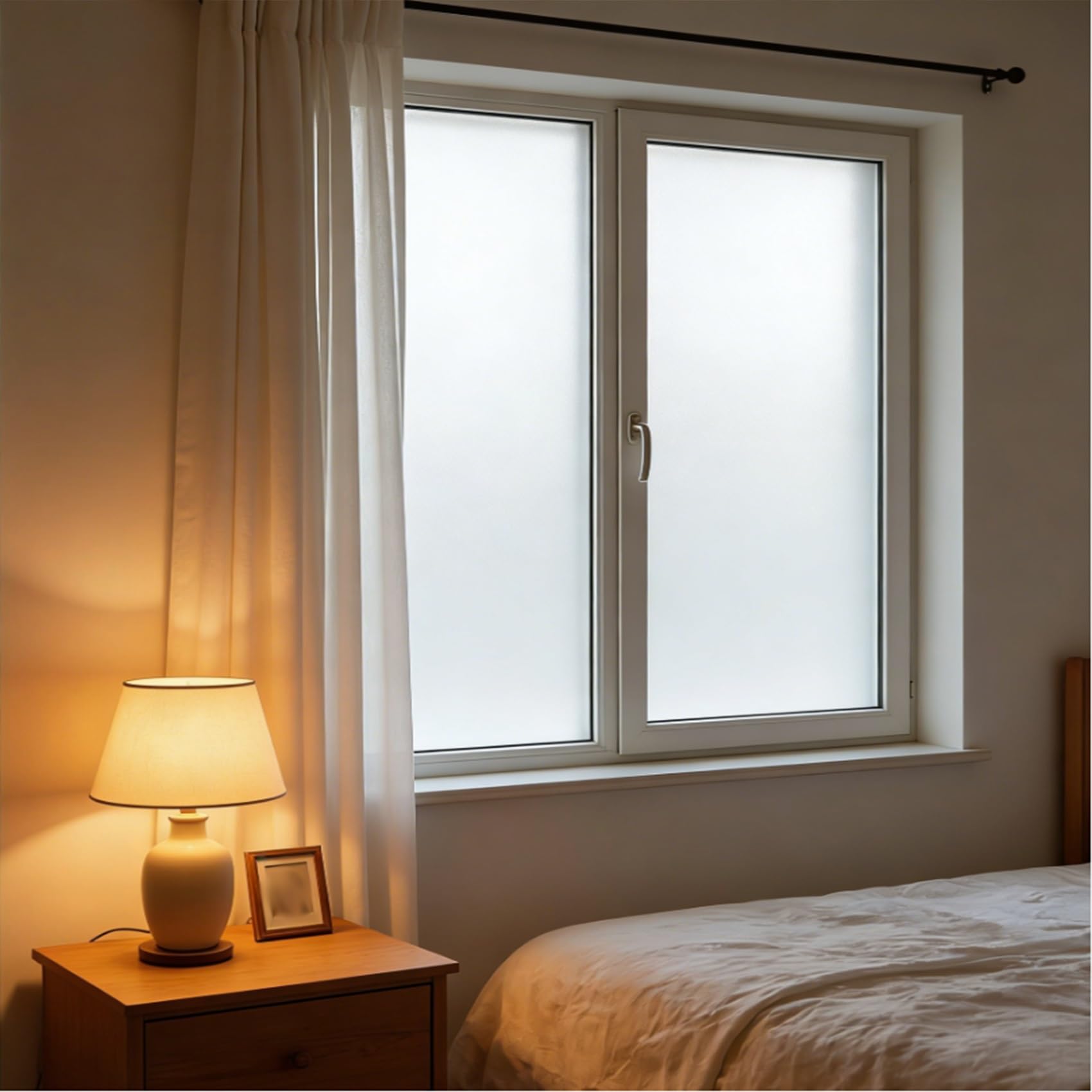 Film pour vitre blanc mat protection soleil anti-UV film occultant fenêtre