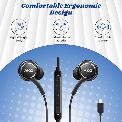 Miniatura 5 de Auriculares compatibles con Samsung Galaxy S23 S23 Ultra | S22 S22 Ultra | S21 S21 Ultra | S20 S20 Ultra, Note 10+ Original USB tipo C in-Earbuds -