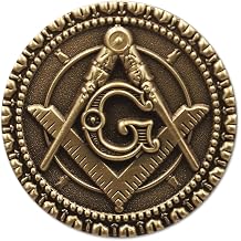 Square & Compass Round Masonic Lapel Pin - [Antique Brass][1 Diameter]