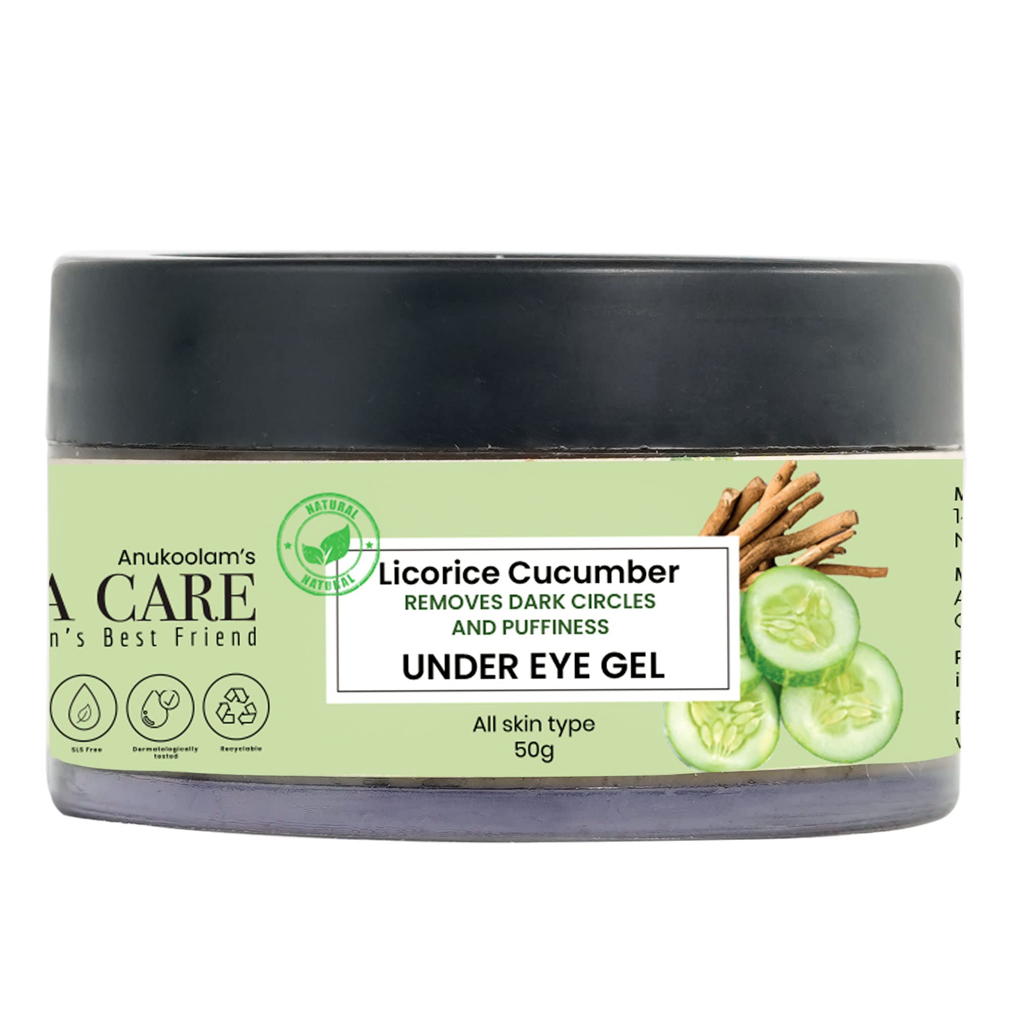 Yara Care Under Eye Gel - Dark Circles Removal and Puffiness with Cucumber and Licorice Extract for Men and Women - 50 g