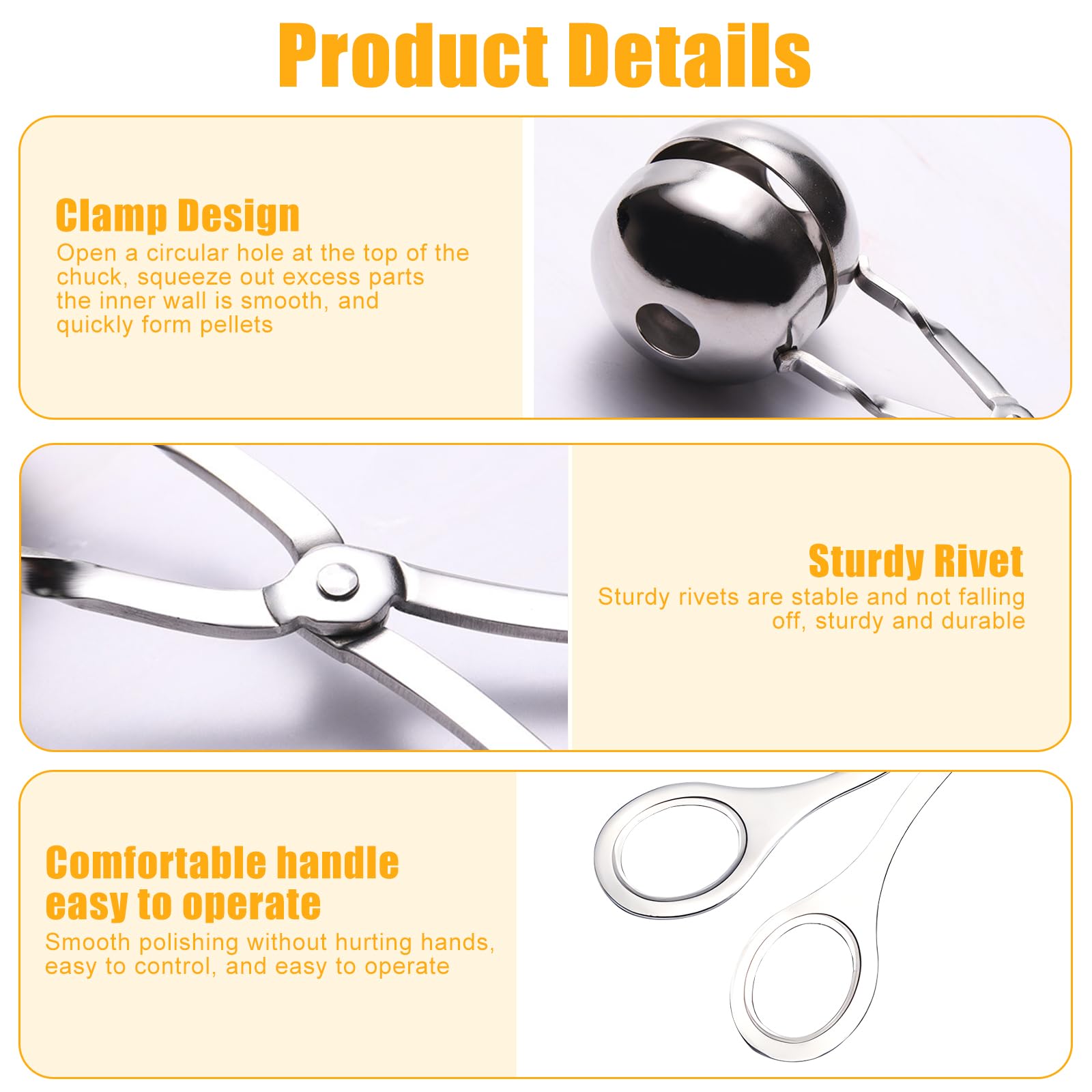 Set Di 2 Utensili Per Polpette In Acciaio Inox Con Spazzola - Diametri 4,7 E 3,4 Cm - Forma Polpette, Cake Pop, Palline Di Riso