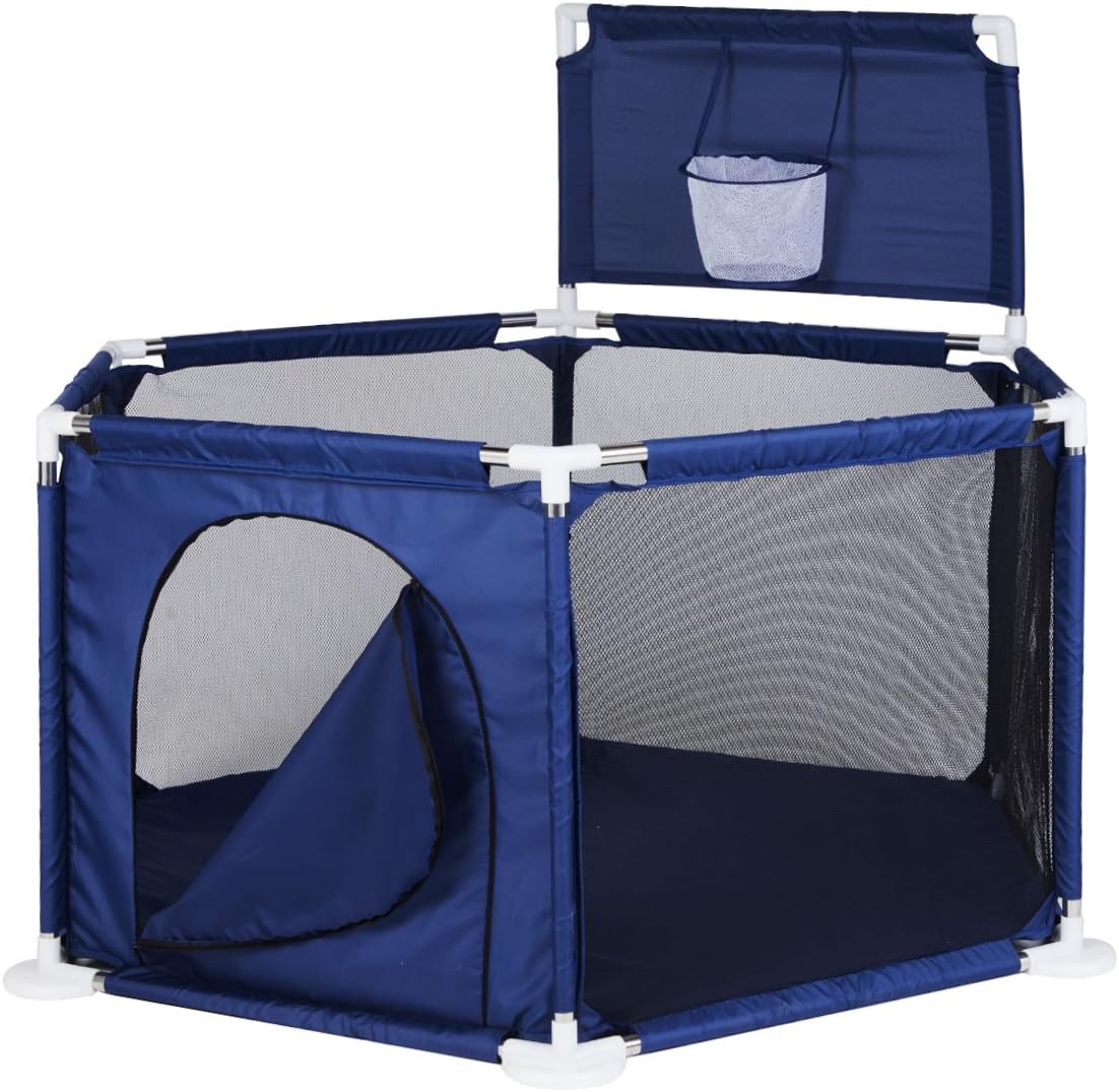 Baby Playyard Tents Infant Playpens Safety Household Protective Fence Assembled House Play Yard Blue
