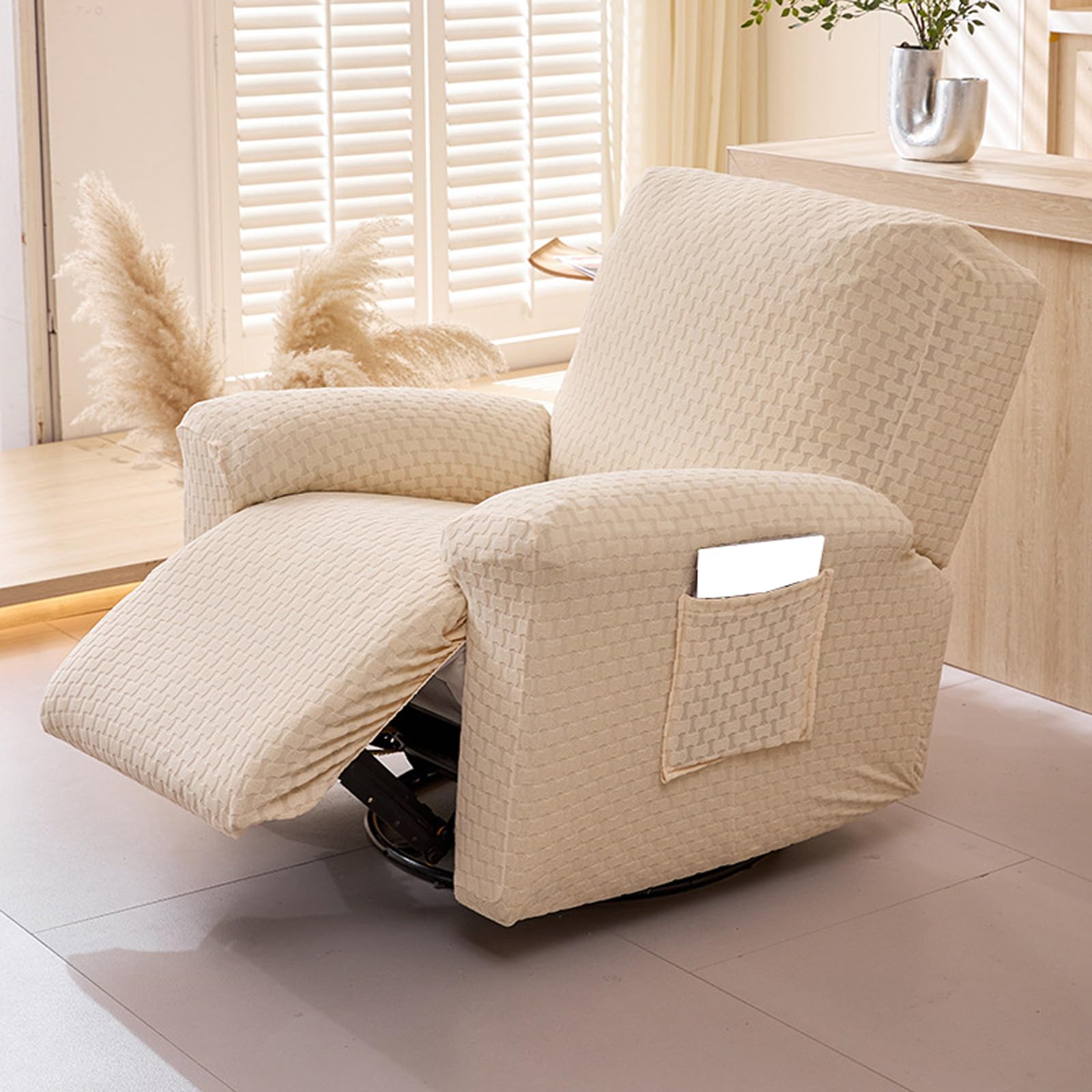 Copripoltrona Relax Reclinabile,Copripoltrona Reclinabile all-Inclusive,Lavabile Antiscivolo Copripoltrona,Copri Poltrona Elettrica con Tasche,per Poltrone Reclinabili 1,2,3 Posti
