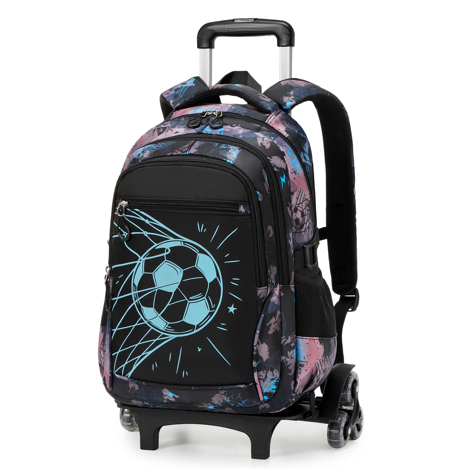 Amythe Zaino Trolley Scuola Elementare Medie Ragazzo Luminescente 6 Ruote