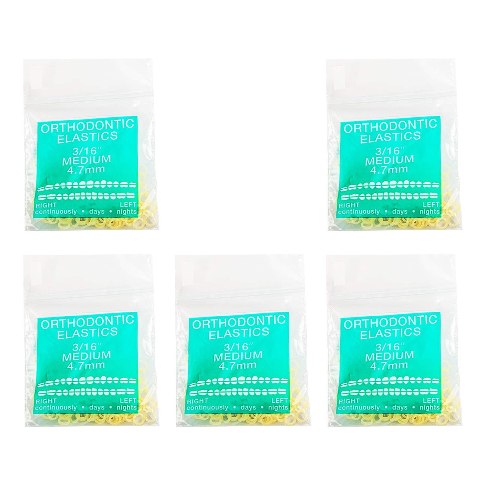 Buy JMU Dental Rubber Bands Light,2.5oz 500 pack 3/16 Inch Orthodontic