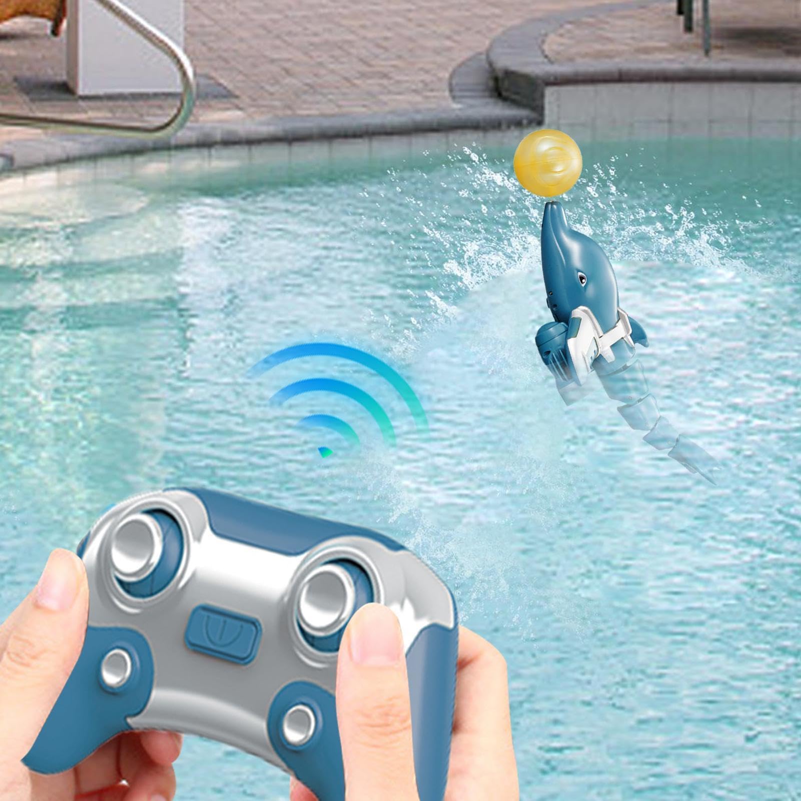 Barca Per Delfini Telecomandata - Giocattolo Acquatico Ad Alta Simulazione Con Controllo Della Rotazione A 360 Gradi, Dispositivo Di Nuoto RC Ricaricabile | Giocattolo Divertente Estivo In Piscina, Gi