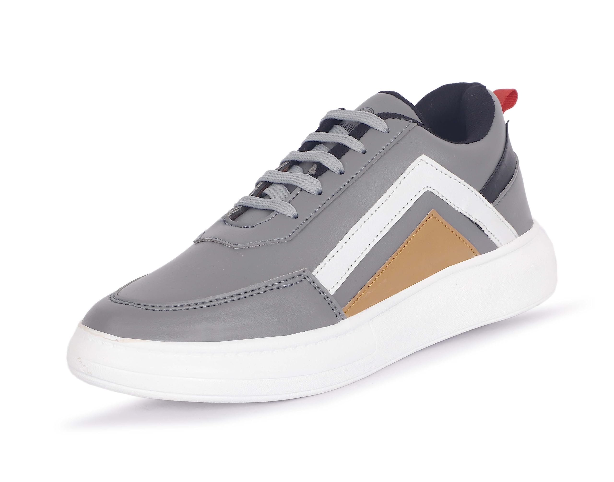 White Walkers Mens Grey Faux Leather Casual Lace Up Sneaker Shoes-6 (B09DVPP55R) Amazon Price History, Amazon Price Tracker