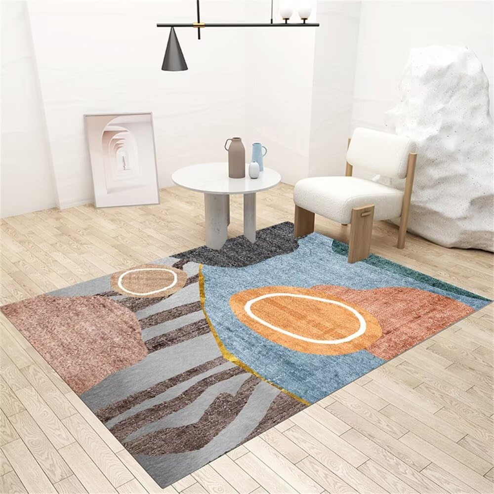 Tapis lavable en machine bleu 80x150cm fini les glissades sous le bureau