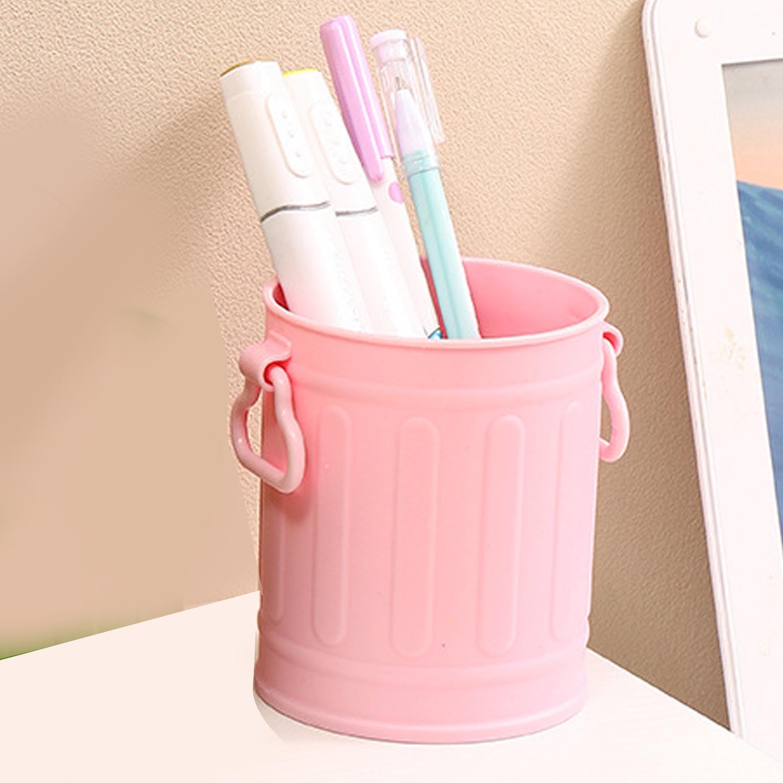 Alomejor Simpatico Contenitore Versatile per Matite per L'organizzazione di Cancelleria, Portapennarelli Compatto per Toeletta da Scrivania, 1,8 Once (PINK)