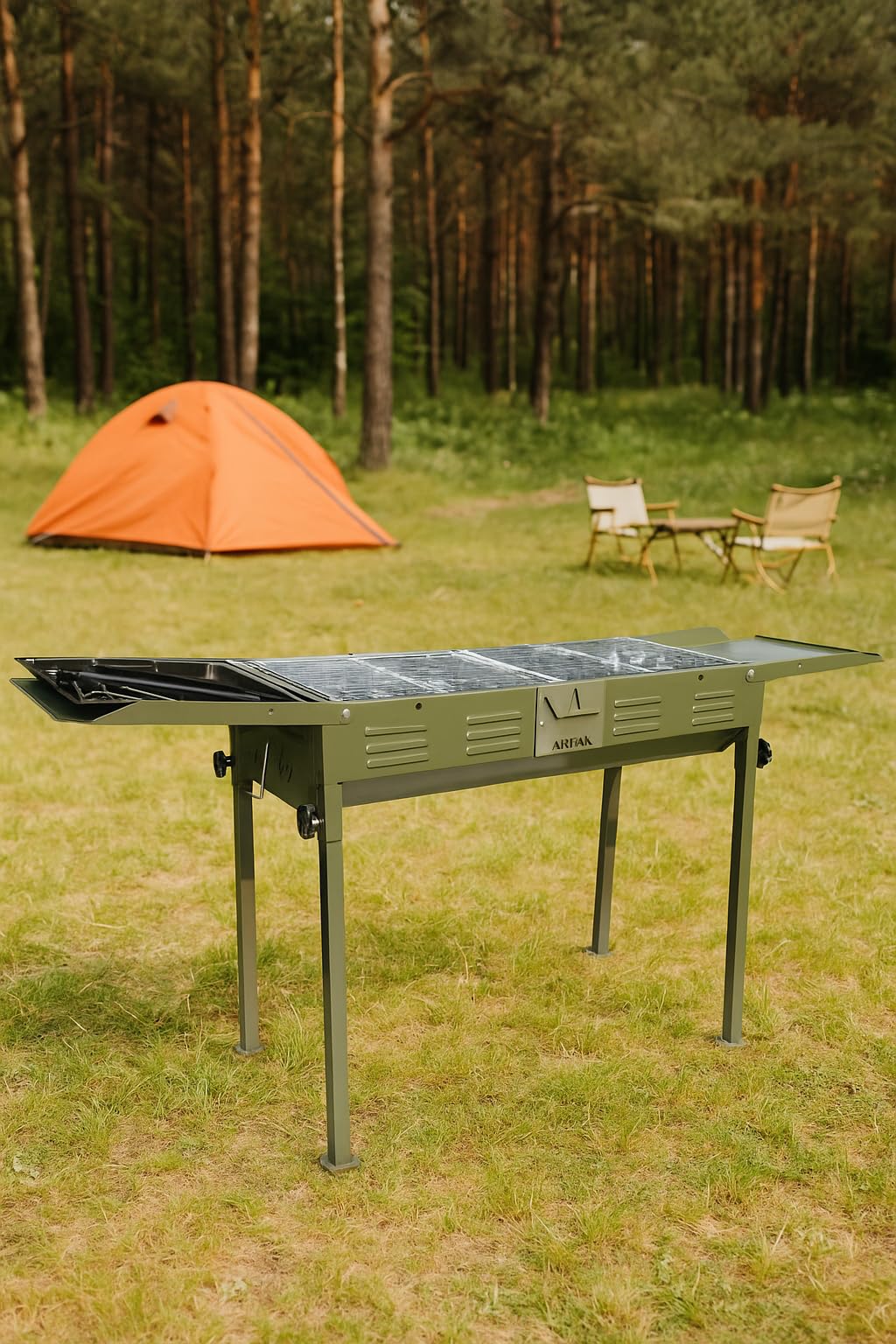 BBQ Grill Thickened Type Large Barbecue Grill Home BBQ Barbecue Outdoor Charcoal Grill Portable Grill for 5 People Charcoal Grill BBQ Grill (Green) Arfan