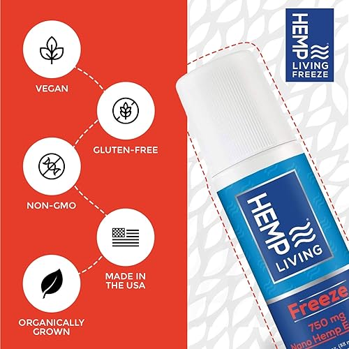 Miniatura 6 de Freeze Nano Extracto de cáñamo Roll On, terapia de frío, Roll On para músculos y tensión articular, rollo de 3 oz en botella (750 mg)