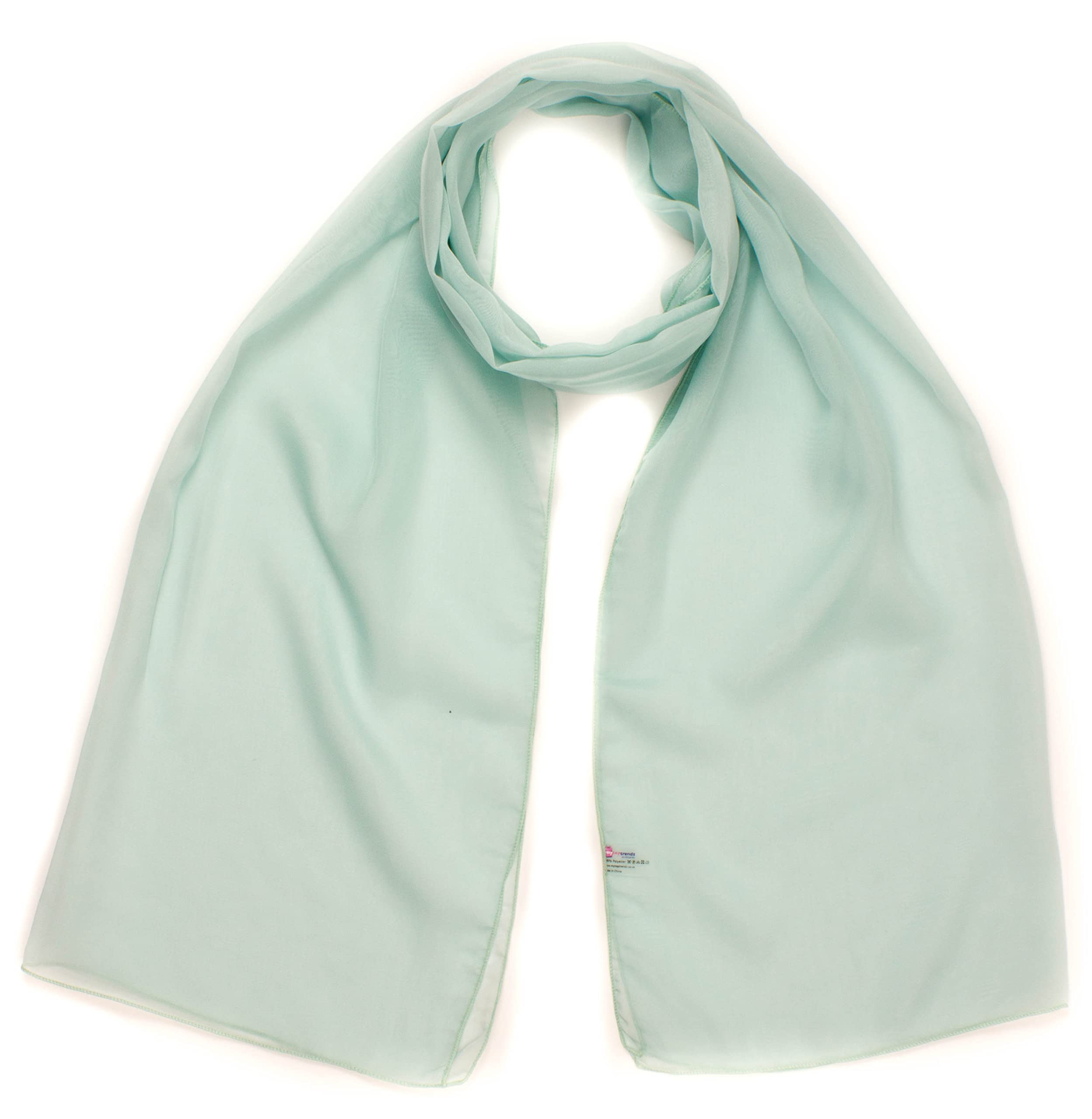 Mytoptrendz Women's Mint Mytoptrendz® Chiffon Scarf Plain Lightweight Sheer Wrap For (Mint)