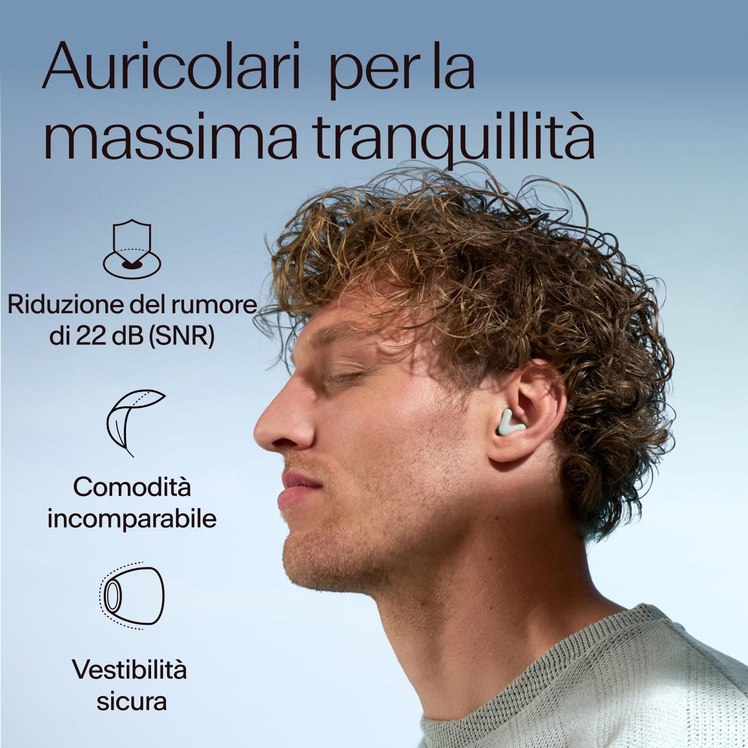 Alpine Silence Tappi Orecchie per Dormire, Viaggiare & Concentrarsi - Protezione Uditiva Comoda, Riutilizzabile - Forma a V aderente & Punte Morbide – XS/S/M/L – Verde