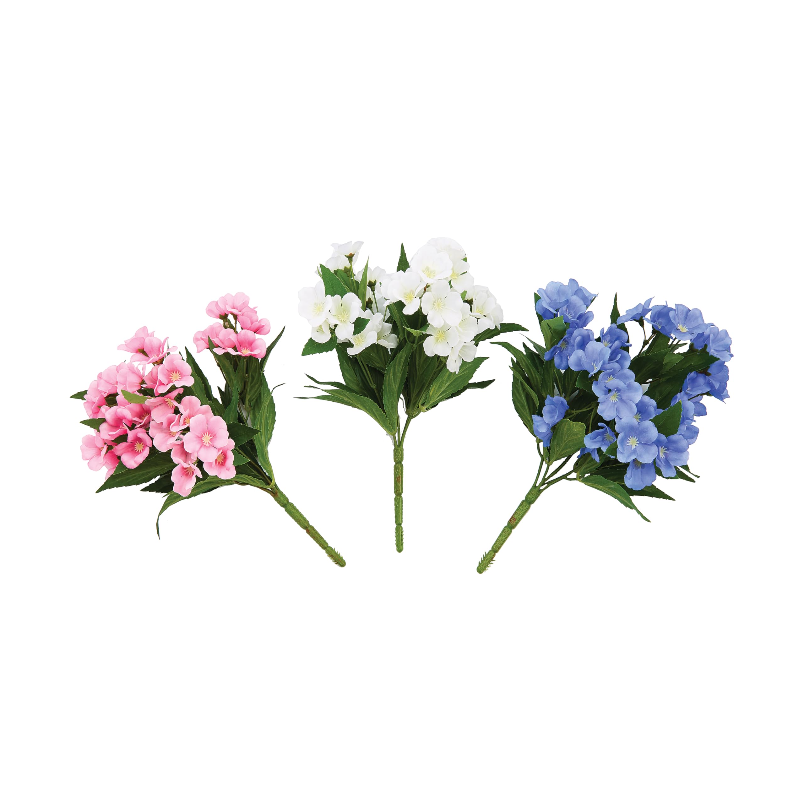 Coopers Of Stortford White, Pink And Purple - Set Of 3 Artificial Primula Picks - Lifelike Spring Flowers - White, Pink & Purple Blooms - Indoor & Outdoor Décor - Weather-Resistant & Maintenance-Free