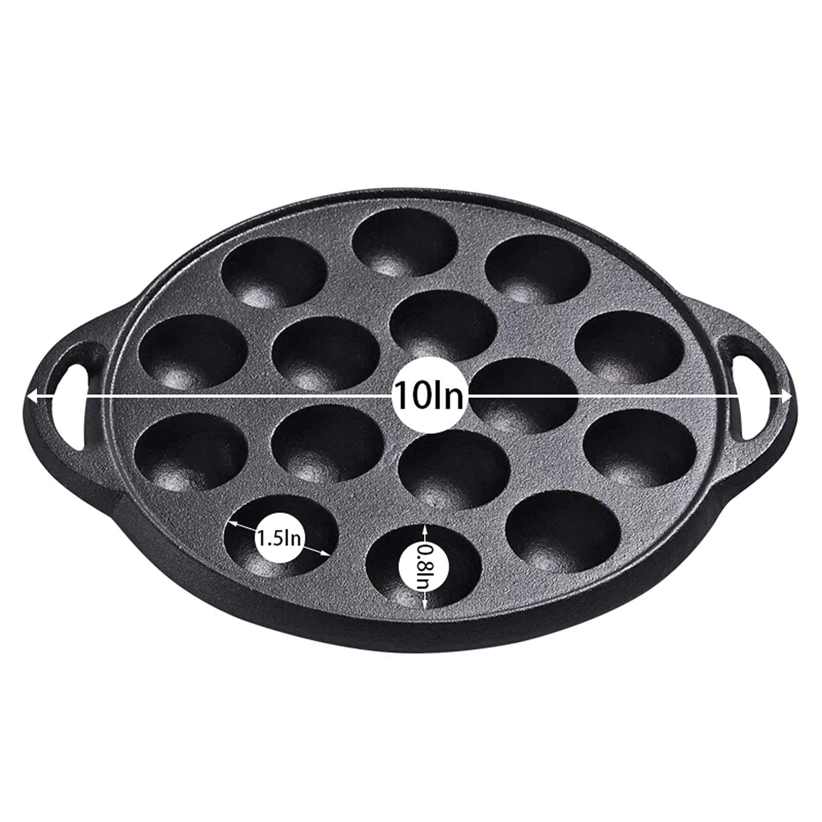 WUWEOT NonStick Cast Iron Griddle, PreSeasoned Takoyaki Grill Pan,15