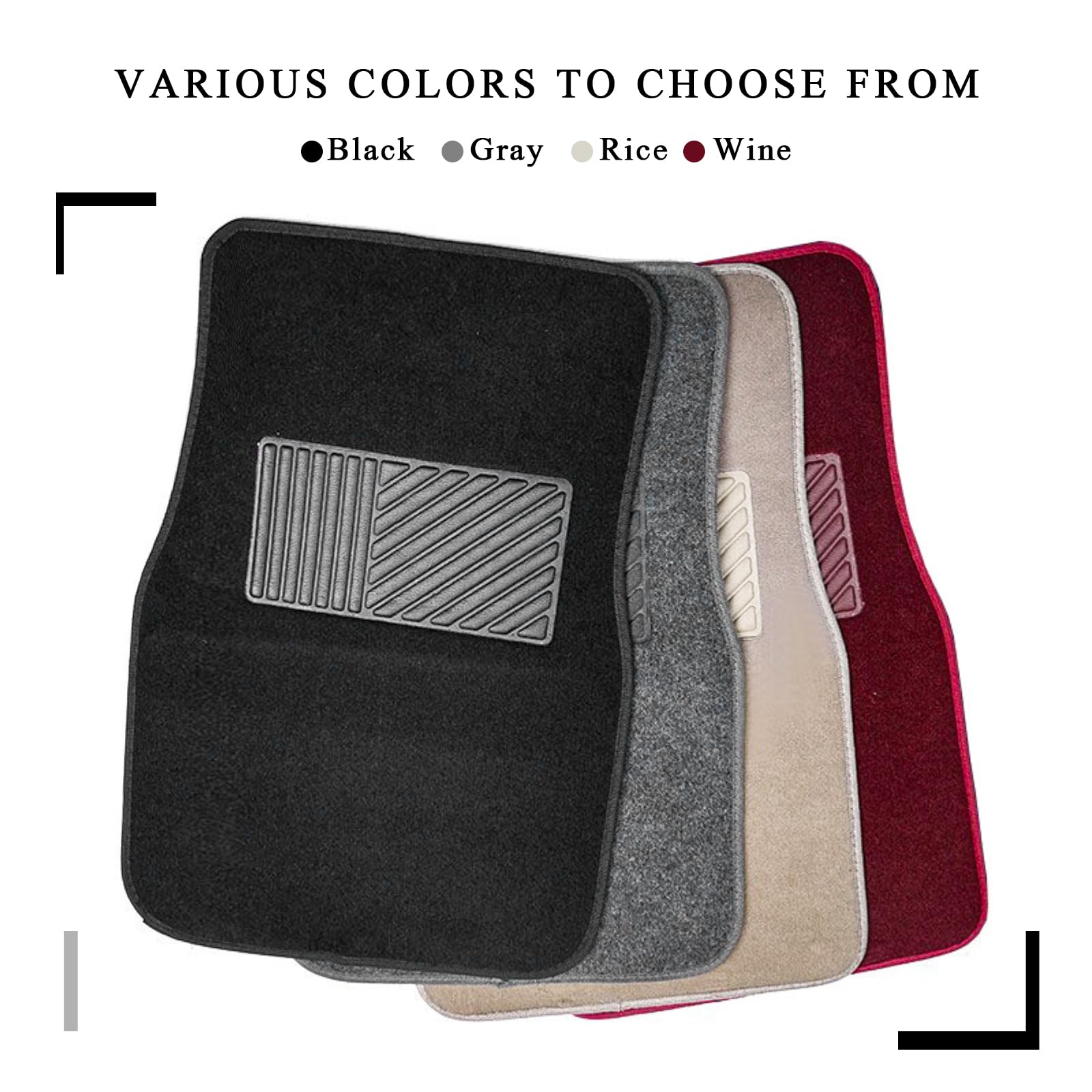 MUQIDA 4PCS Car Floor Mats Anti-Slip Waterproof Car Carpets with Safety Heel Pad Heavy Duty Floor Mat for — view 5