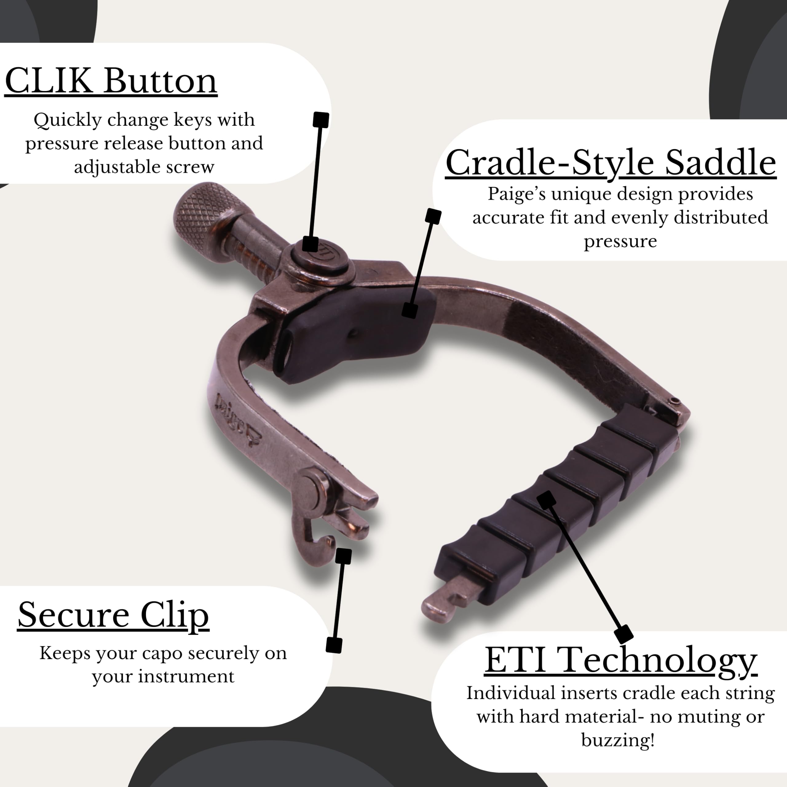 Paige Clik Capo PC-6W-ETI 6-string wide