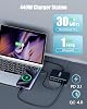 Cargador USB C 440W Estación de Carga Hub, 8 Puertos GaN III Cargador Rápido con Cable de Extensión de 5 pies, Adaptador de Corriente PD PPS 100W para Laptop MacBook Pro/Air, iPhone 17/16, Samsung Galaxy, Dell 8