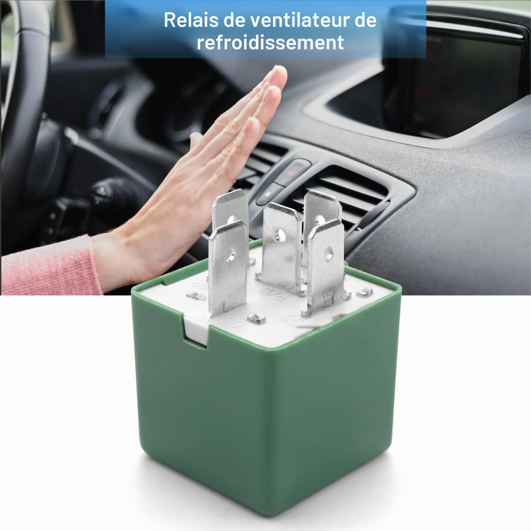 12V 35A 5 Broches Refroidissement Radiateur Ventilateur Relais Vert 6547TX pour 206 207 306 307 406 407 807