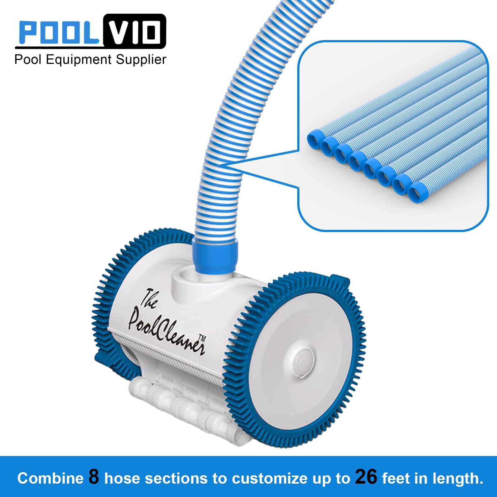 Poolvio Manguera de vacío/manguera de repuesto para piscina, 3,8 cm, 8 mangueras para piscina, spa