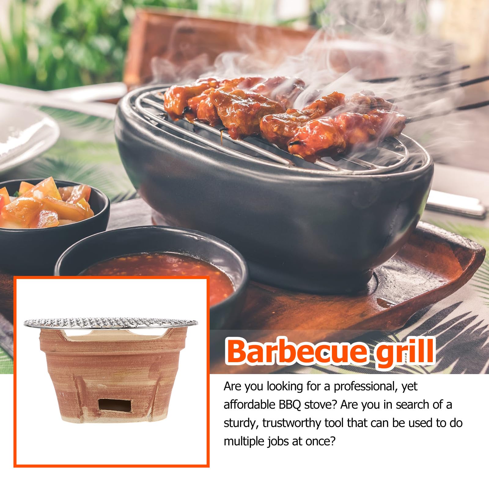 Mini ceramiczny grill na węgiel drzewny przenośny kemping i ogród palenisko koreański styl kuchenka na węgiel drzewny z siatką do gotowania losowy kolor sprzęt do grillowania na zewnątrz
