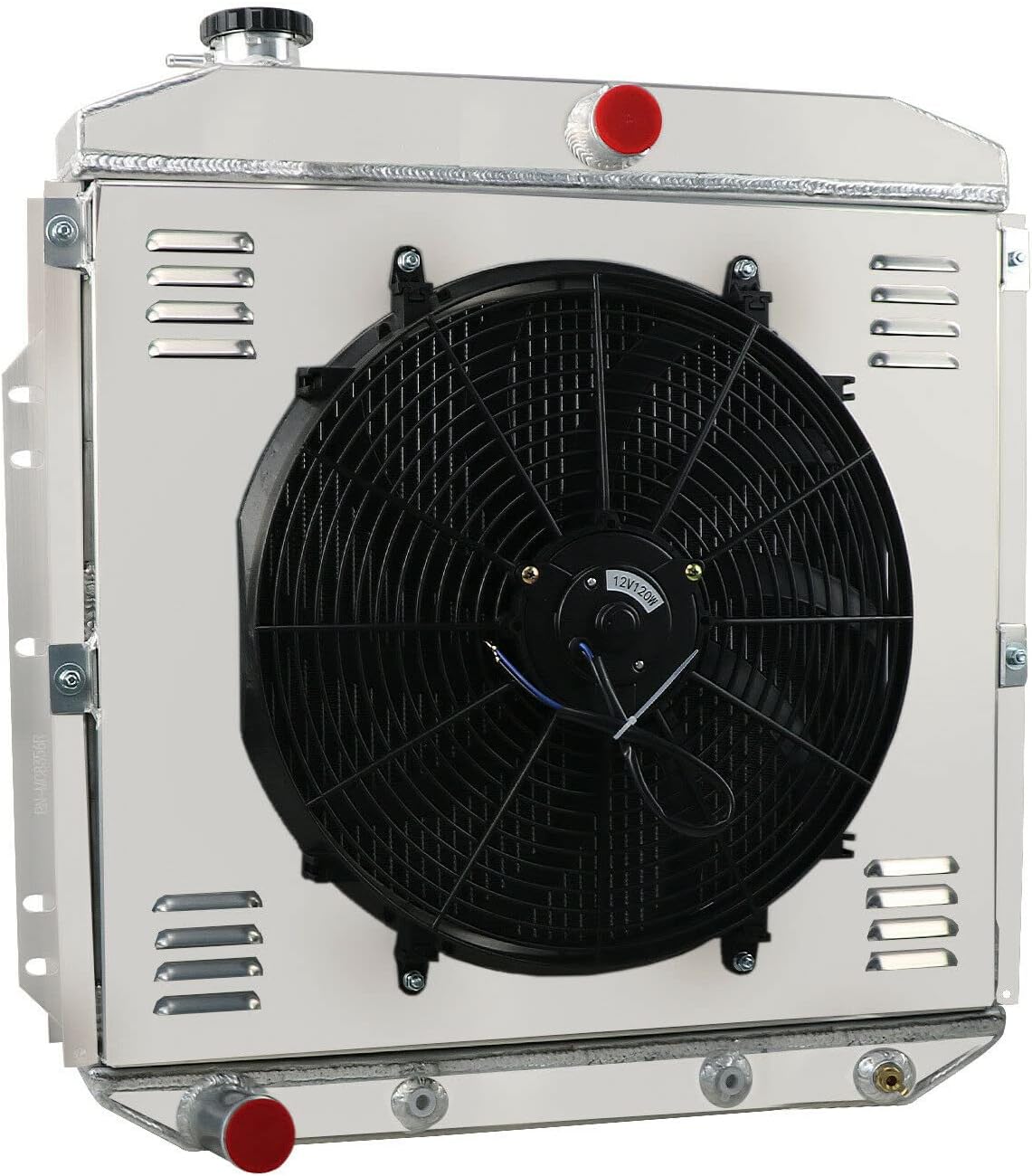 4 Rows Aluminum Radiator+Shroud Fan+Relay For 1953-1956 Ford F-100 F-250 F-350