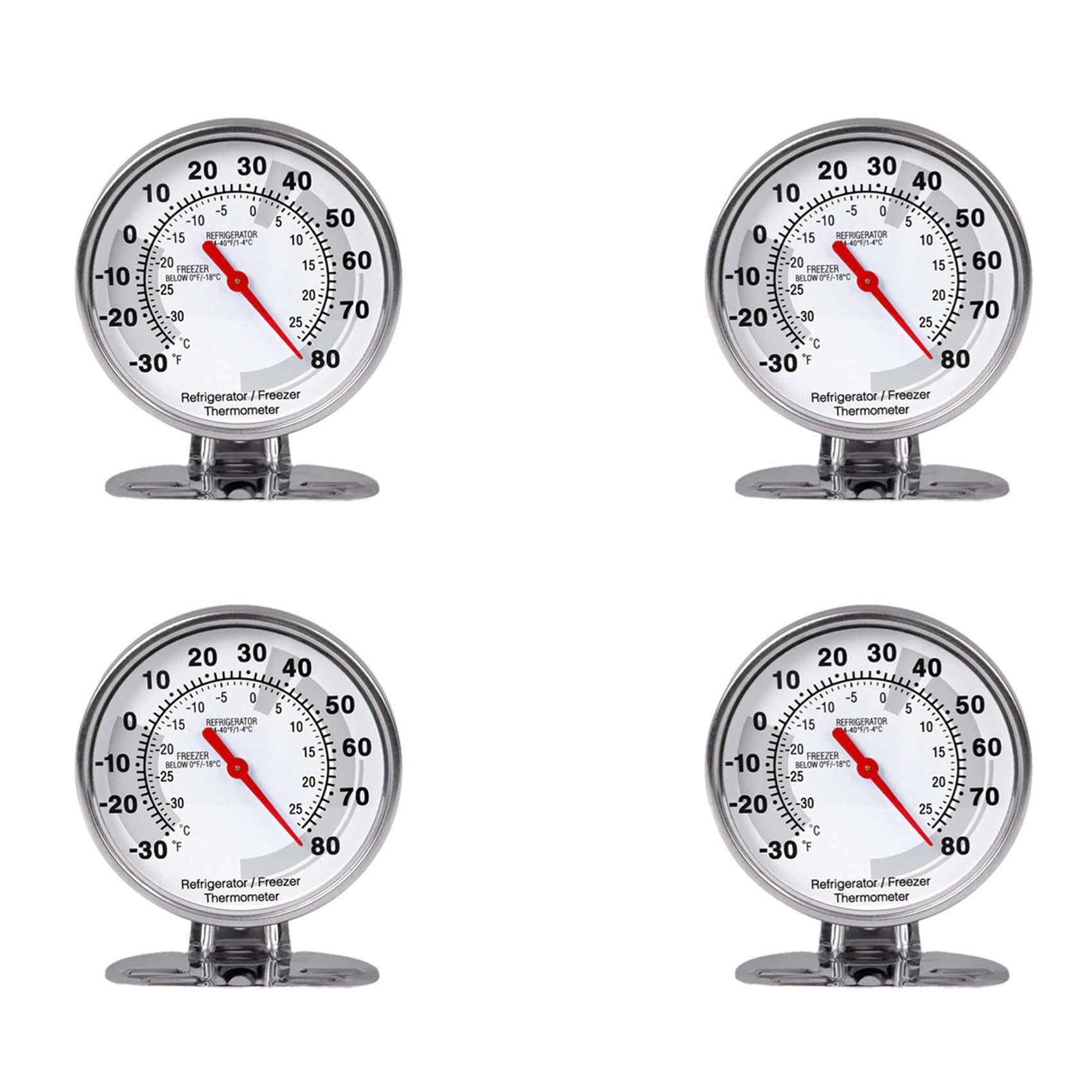 Hndhbfgrt 4X Stainless Refrigerator Thermometer Freezer Temperature Gauge Mini Thermometer Grill for Home Kitchen Food
