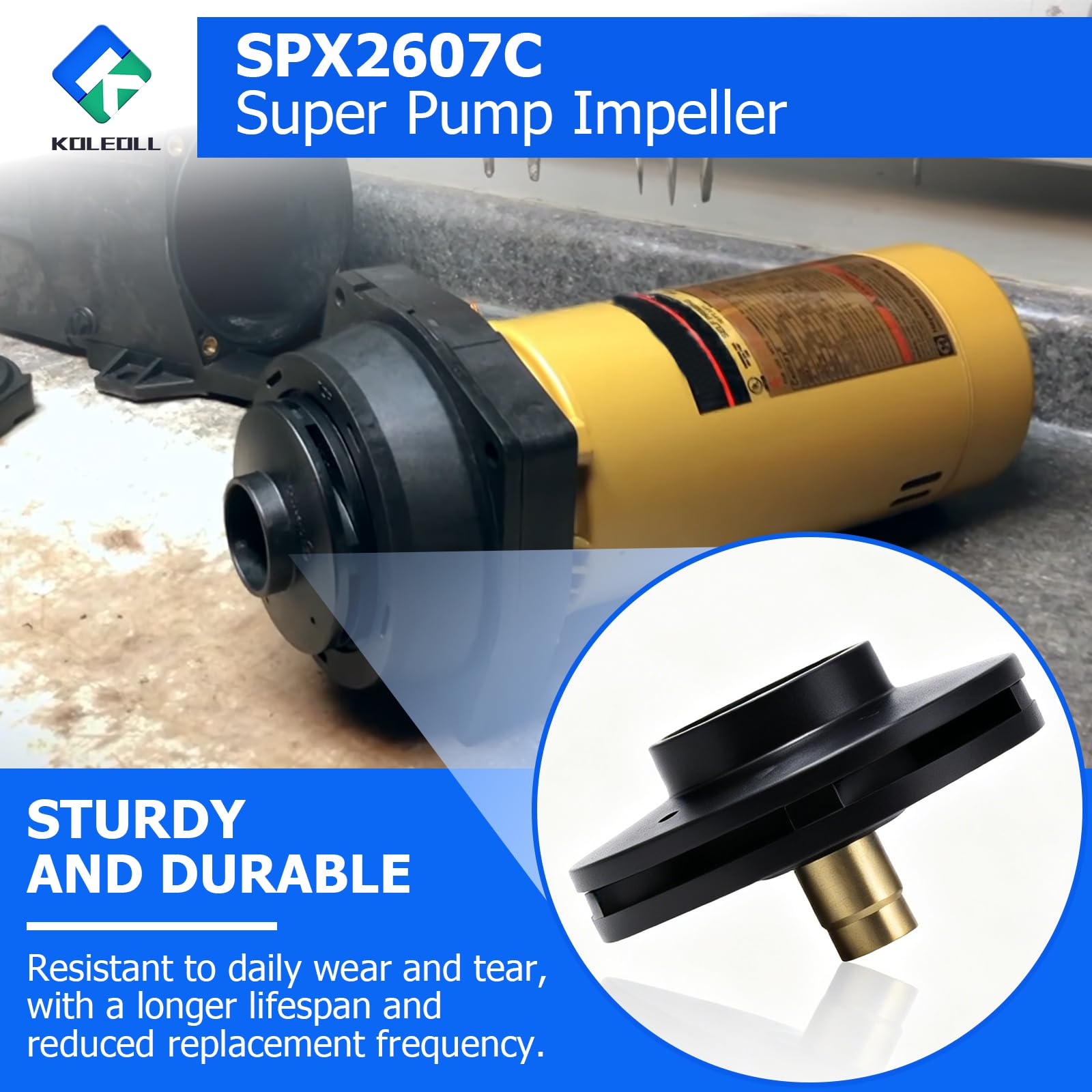 SPX2607C Super Pump Impulsor Super II Max Flo 1 HP se adapta a Hayward