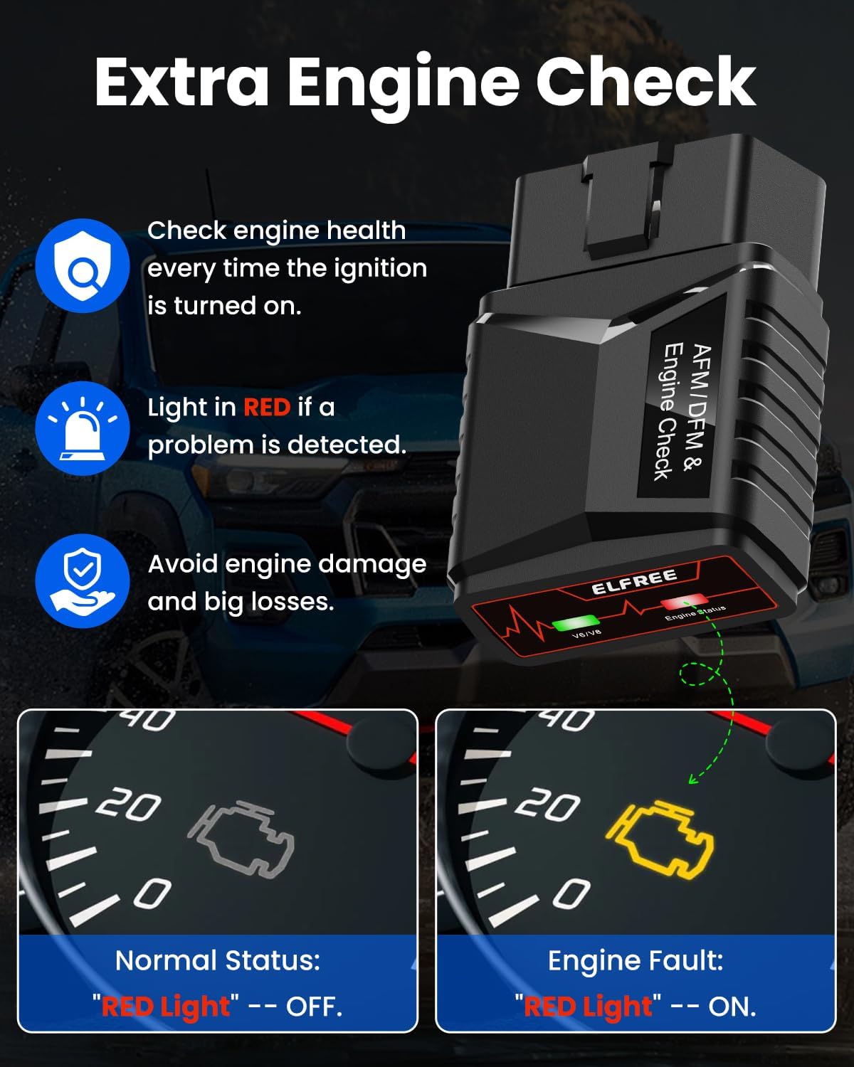 ELFREE AFM Disabler with Fault Indicator Compatible with Silverado Sierra