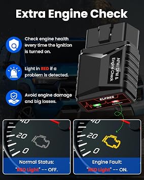 ELFREE AFM Disabler with Fault Indicator Compatible with Silverado Sierra | V6/V8 Engine Support; 0.27mA Ultra-Low Current; Plug & Play OBD2; Automotive-Grade Chipset