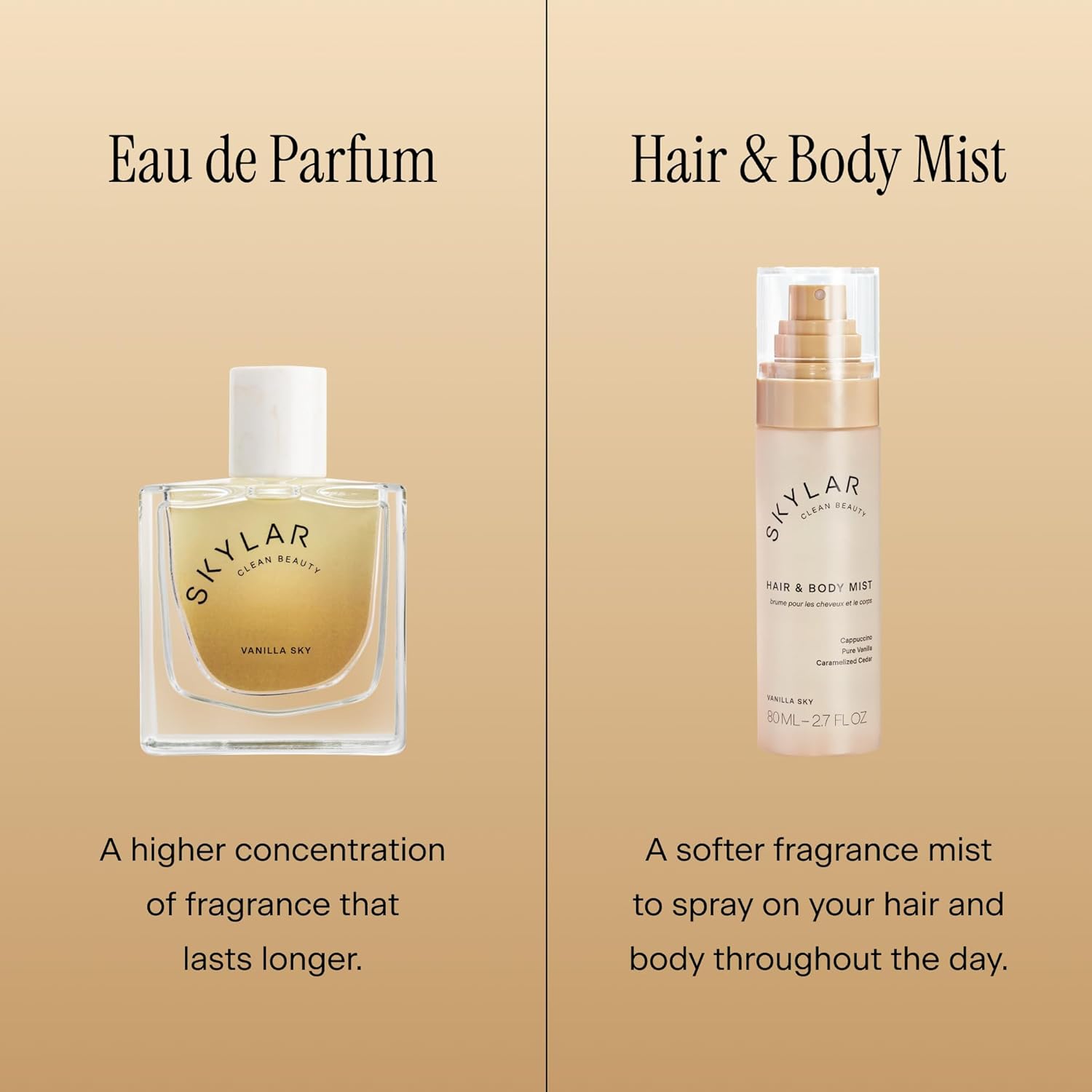Skylar Vanilla Sky Hair & Body Mist | Hypoallergenic & Clean Fragrance | Vegan, Cruelty Free, and Safe For Sensitive Skin | 80 ML, 2.7 Fl Oz - Image 8