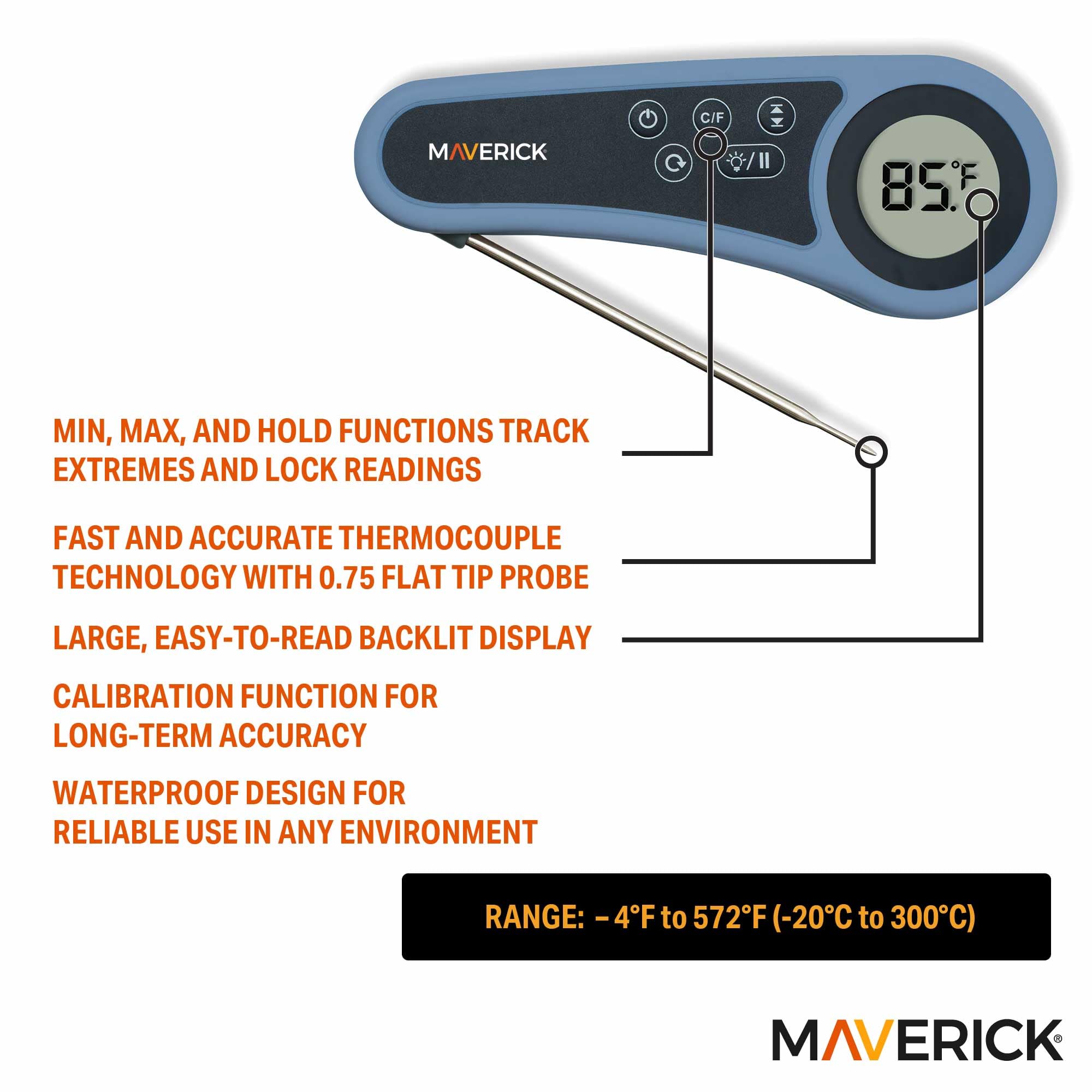 Maverick – Regenwasserdichtes digitales Einstichthermometer, PT-55