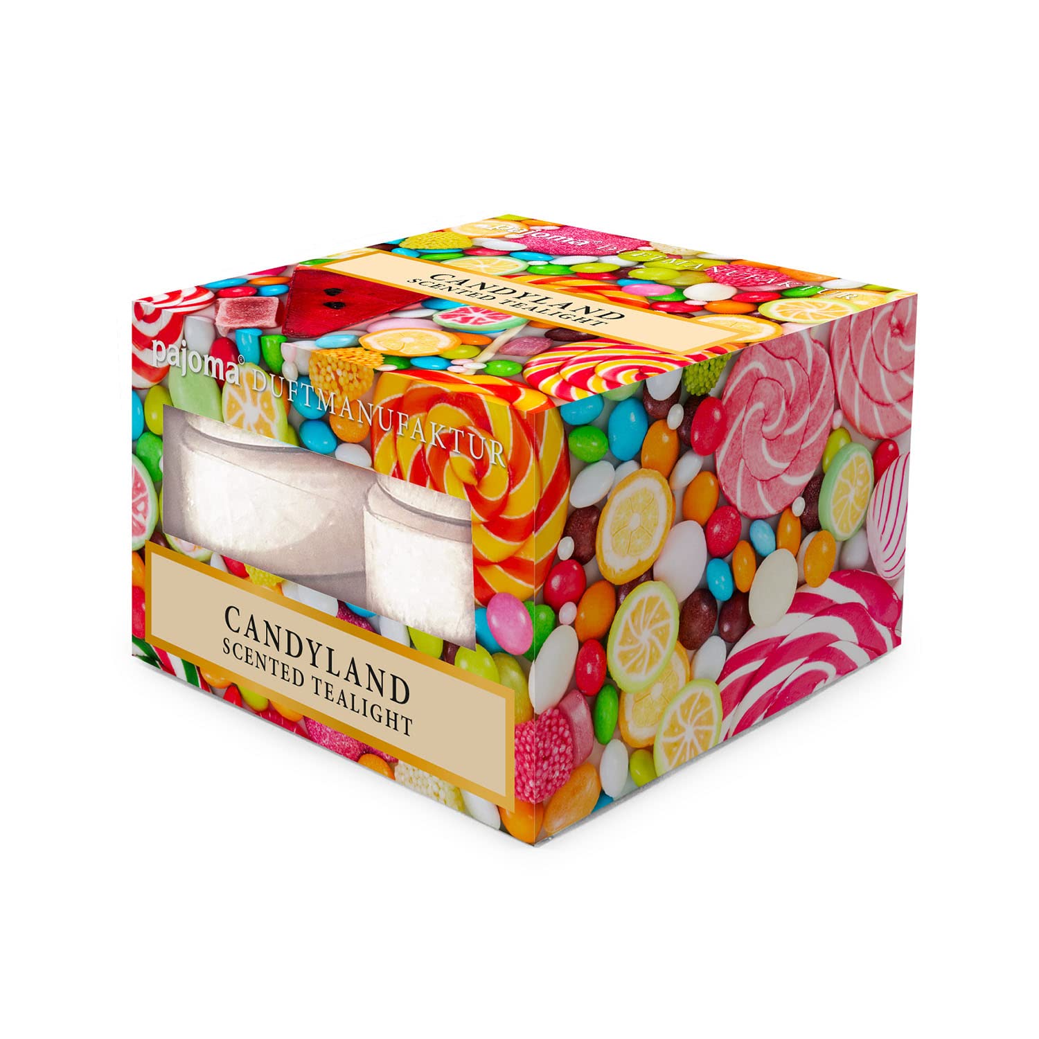 pajoma Candele profumate in policarbonato o in vetro, profumate (cinnamon Swirl, vetro caramelle