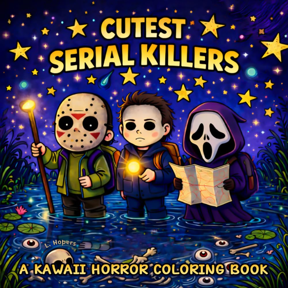 Cutest Serial Killers: A Spooky-Cute Kawaii Horror Parody Coloring Book Featuring Adorable Killers in Cozy, Darkly Funny Scenes for Teens & Adults