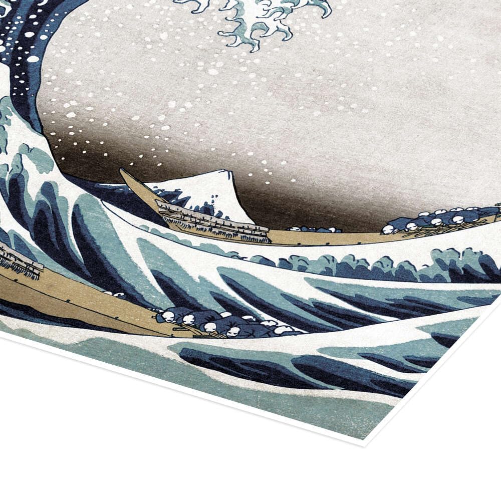 Posterlounge La grande onda di Kanagawa Poster | 130 x 100 cm di Katsushika Hokusai Blu Quadri Decorazione per pareti
