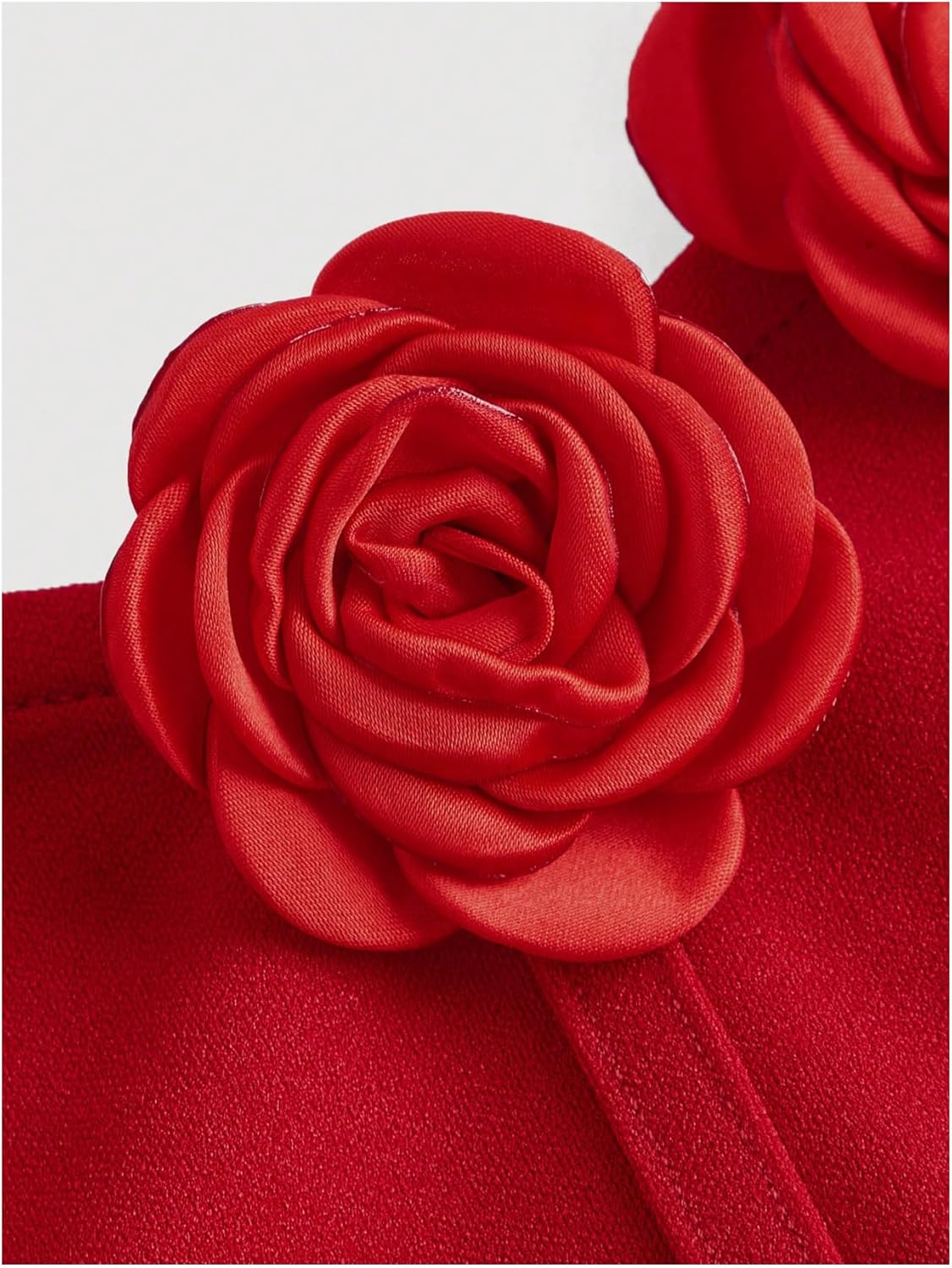 SOLY HUX Women's Midi Dress Floral Appliques Ruched Strapless Sleeveless Split Bodycon Tube Dresses - Image 3