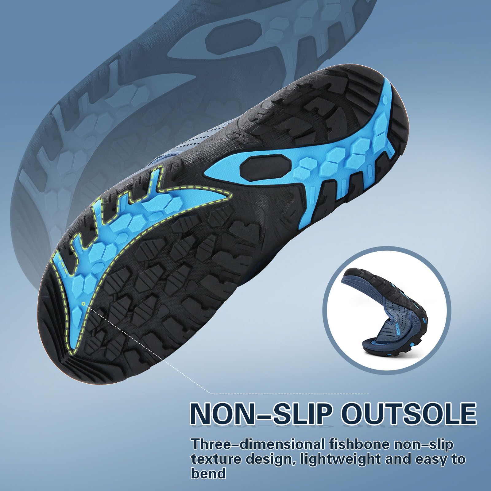 WateLves Chanclas Hombre Flip Flops con Soporte para el Arco Sandalias de playa Antideslizantes Comodas Fascitis Plantar Ortopedicas