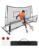 Soccer Rebounder 2In1, Large(7.2’x4’)&Small(7.2’x4’) Dual-Sided Soccer Rebound Net With 2Pcs Adjusted Freely Target, 6Pcs Metal Stakes&Carry Bag, Suitable for All Ages Team or Solo Soccer Training