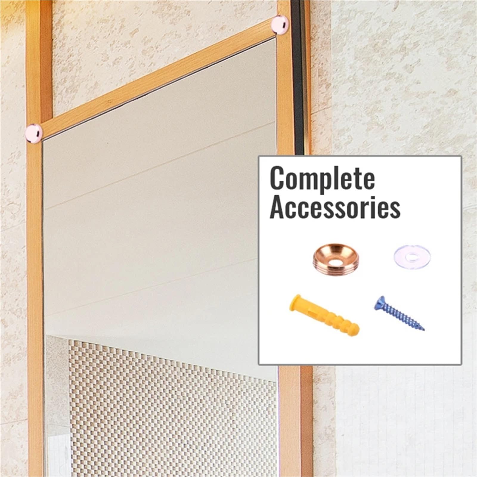 Tapa decorativa con tornillos 20 piezas sujetadores de vidrio for uñas, tornillo de fijación de espejo, cubiertas de acero inoxidable, herrajes for muebles(Bright Chrome,19mm)
