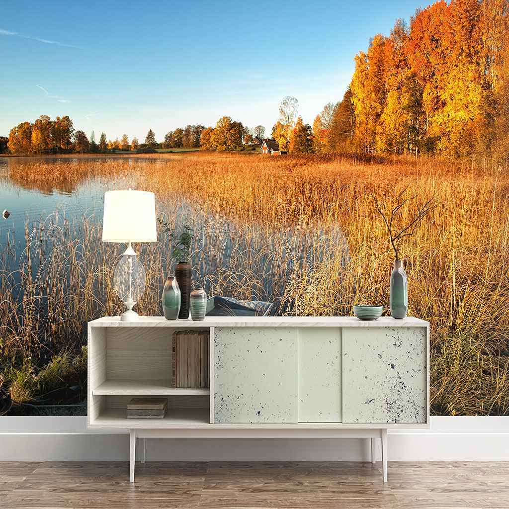 Papier Peint Photo de lac pour créer un salon zen et lumineux au quotidien