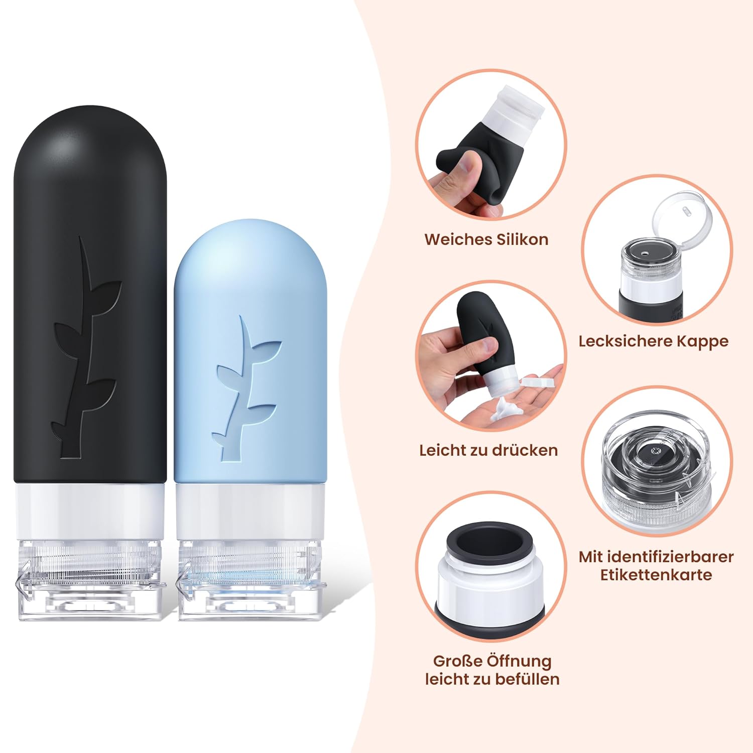 Die ultimativen Reiseflaschen: 18-teiliges Silikon-Set für worry-free Reisen!