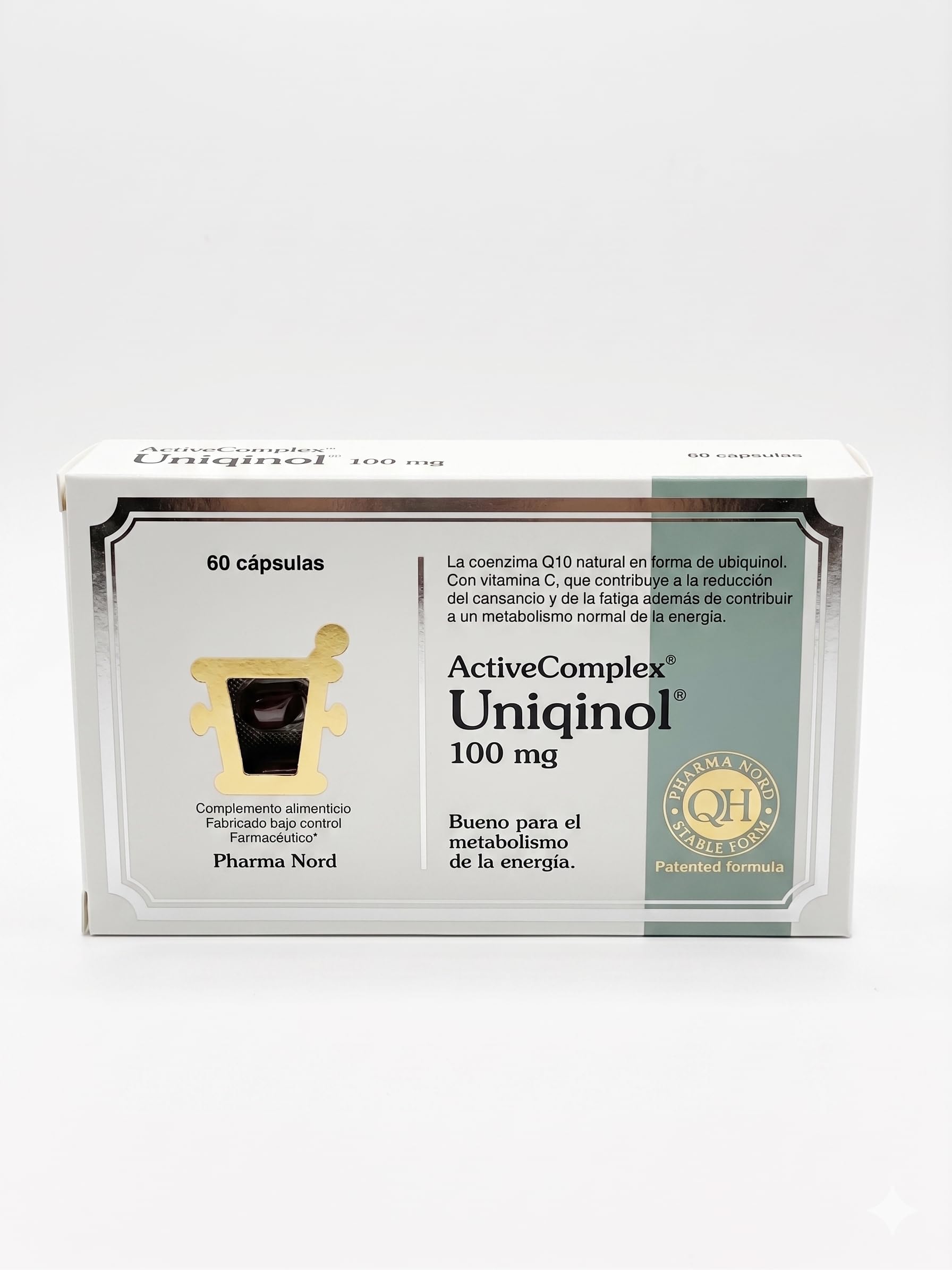 Pharma Nord ActiveComplex Uniqinol 100 mg QH 60 Cápsulas – Coenzima Q10 como Ubiquinol – Metabolismo y Energía