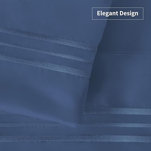 Miniatura 4 de YIYEA Juego de 4 fundas de almohada tamaño California King, ultra suaves de 1800 hilos, calidad hotelera, fundas de almohada bordadas de microfibra