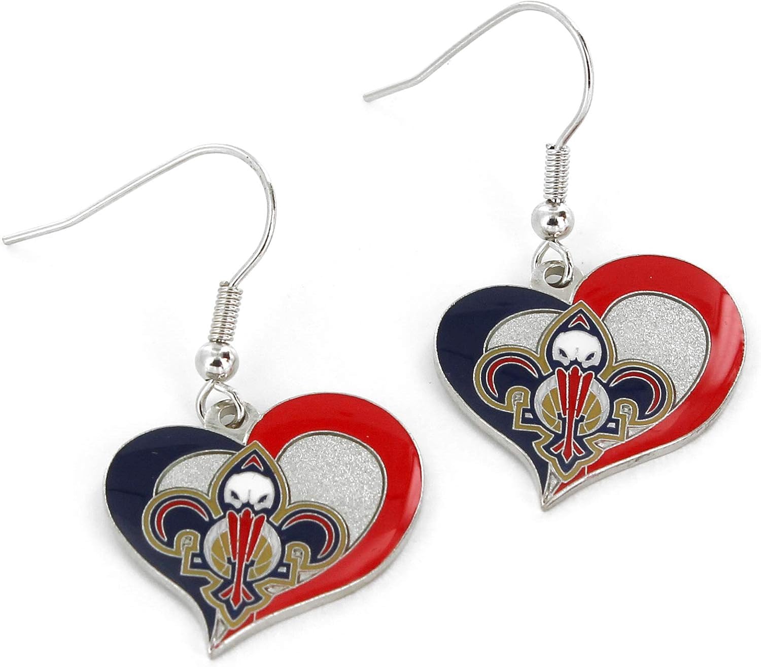 aminco NBA womens Swirl Heart Earrings