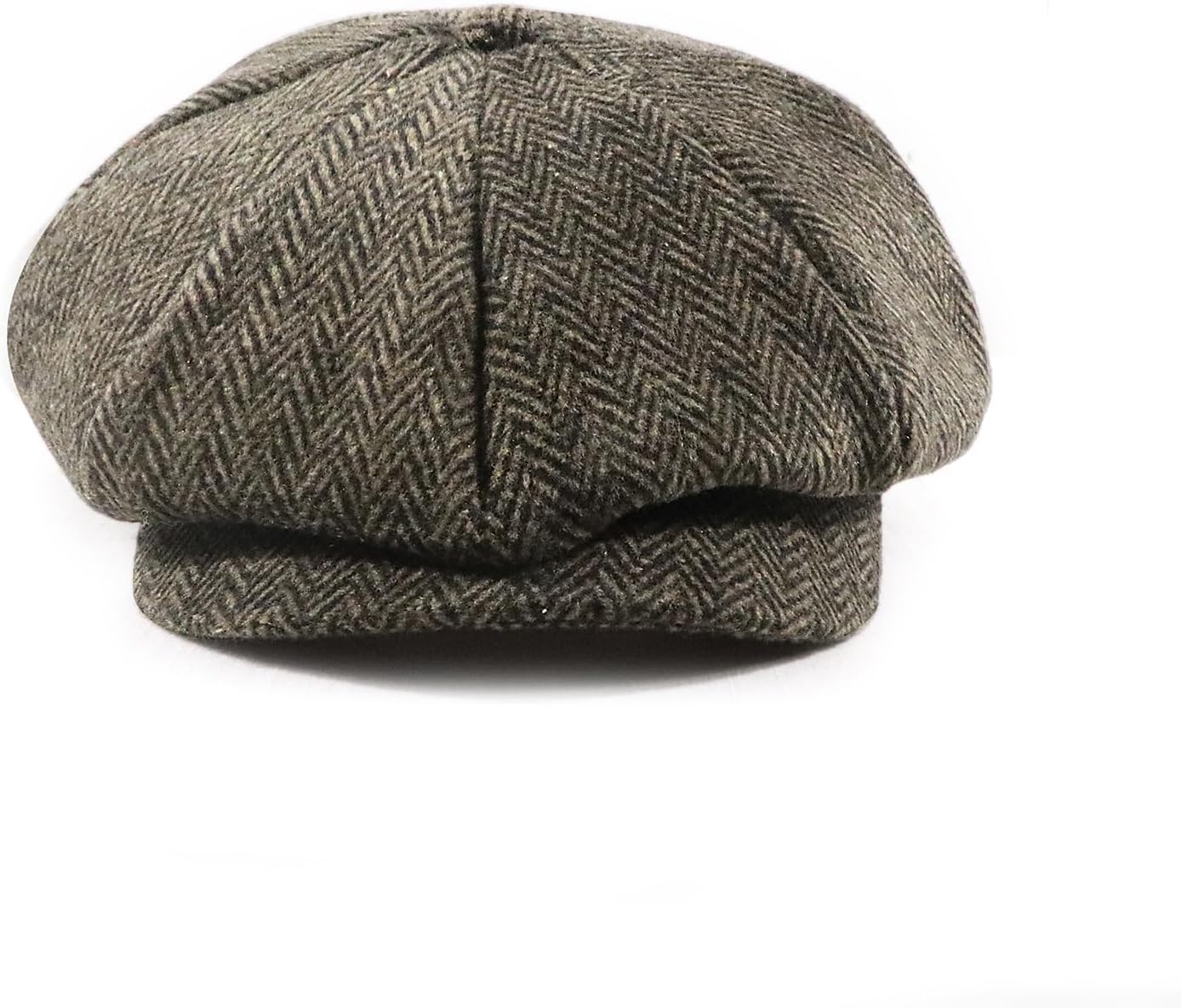 Men Women Wool Blend Newsboy Cap, 8 Panel, Herringbone Tweed, Irish Cabbie Ivy Gatsby Driving Hunting Hat - Image 2