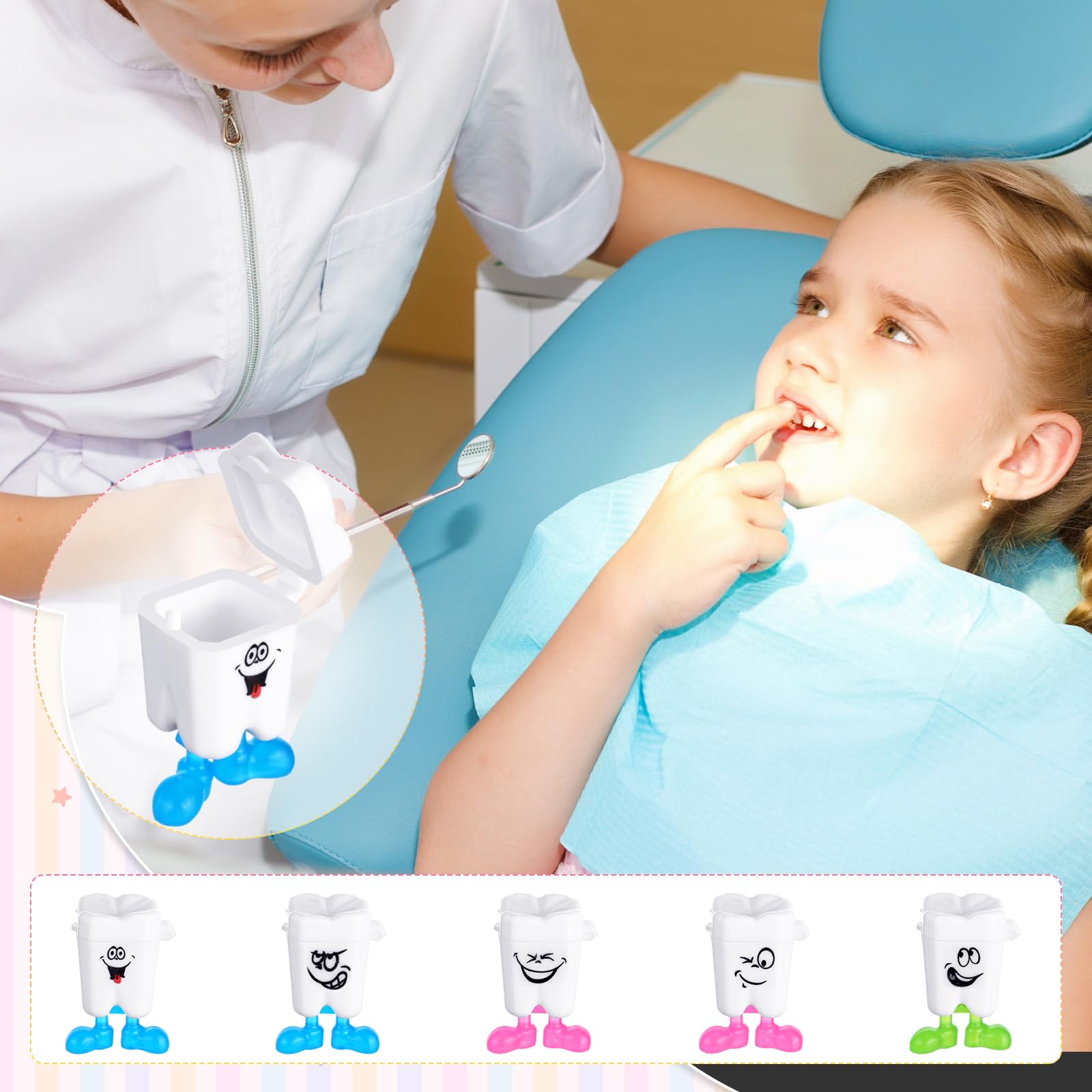 Chuangdi Caja de almacenamiento de 60 piezas para dientes de bebé, organizador de dientes de leche para bebé, caja de ahorro, regalo para niños perdidos, recuerdos para niños (expresión)