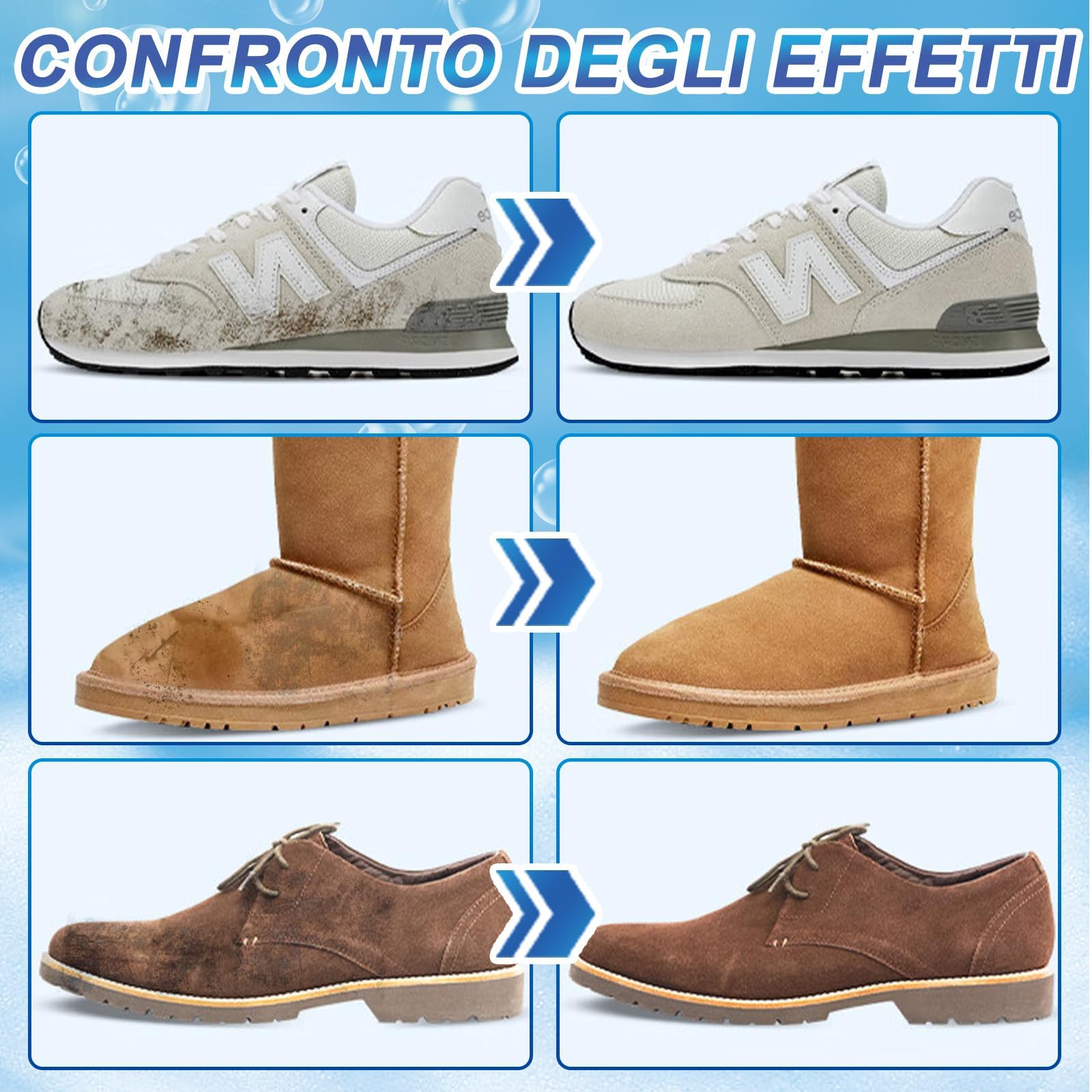 Pulizia Scarpe Scamosciate, 200ml Pulisci Scarpe con Spazzola, Kit Pulizia Scarpe per Rimuovere Sporco e Macchie, Pulitore Scarpe Camoscio per Scarpe Bianche, Maglia, Stivali, Sneaker, Pelle, Camoscio