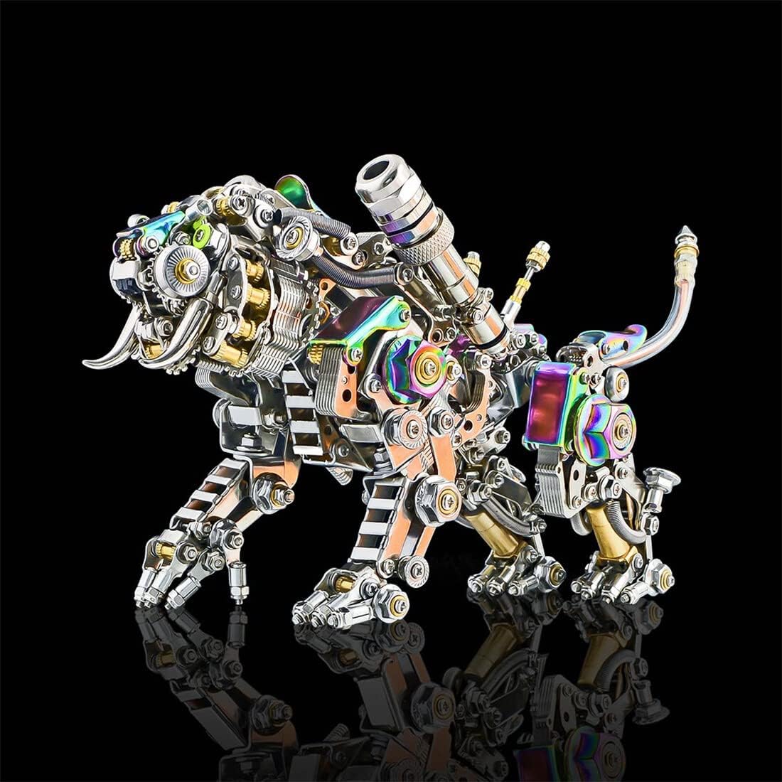 3D Metal Puzzle Metal Bengal Tiger Kit, 700+PCS Mechanical Steampunk Model, Home Decor Crafts DIY Assembly Toys for Teens & Adult - Colorful Version
